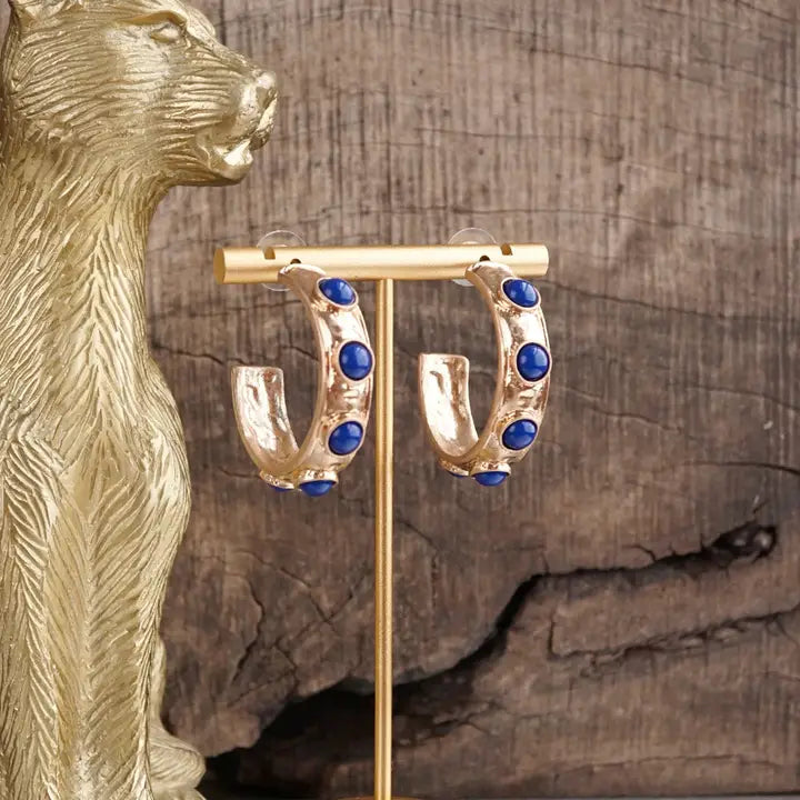 Jeweled Bubble Hoop Earrings