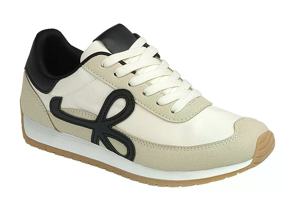 Taupe & Black Trainer Sneaker