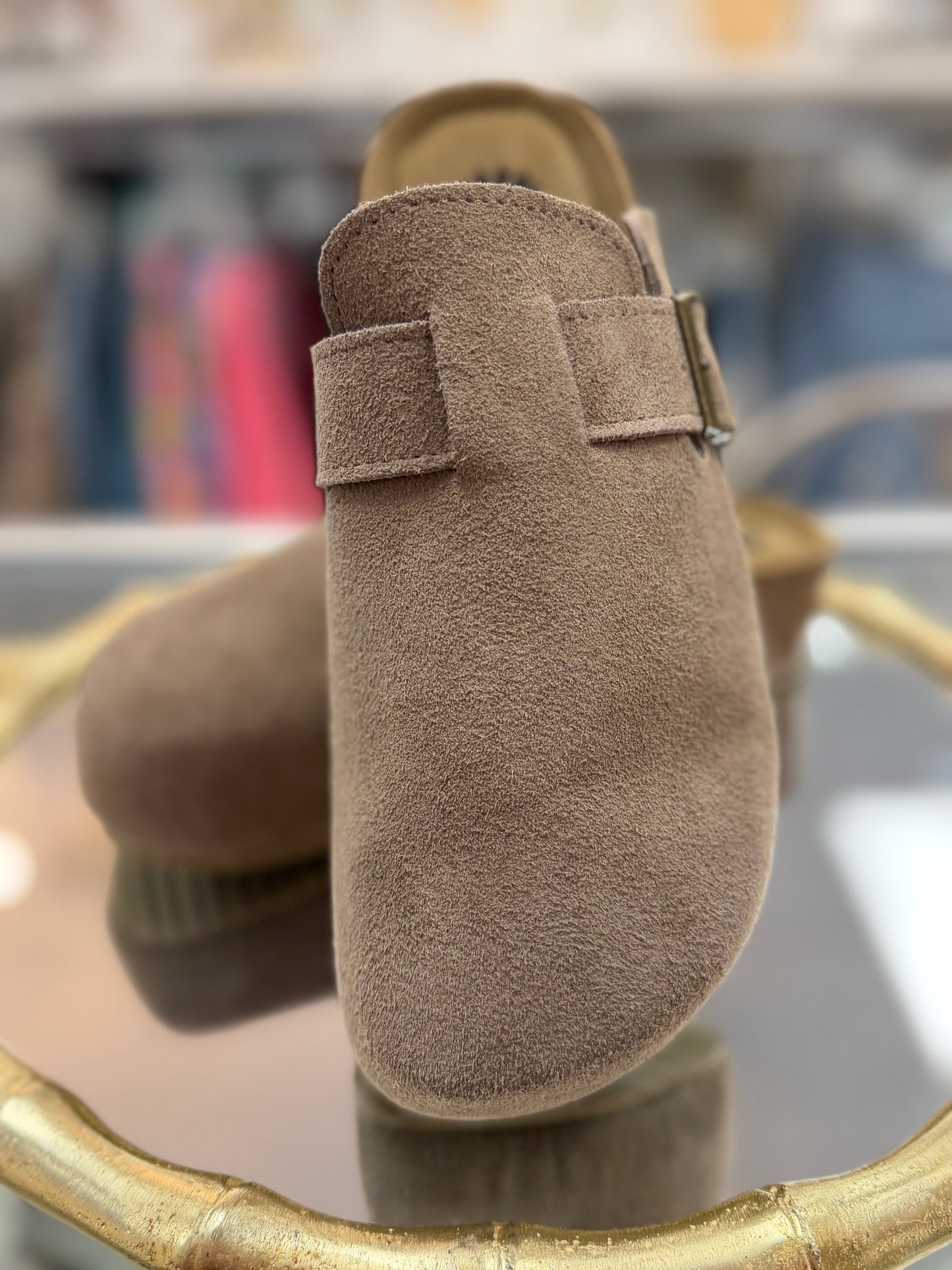 Yellow Box Dark Taupe Maire Flatform Clog