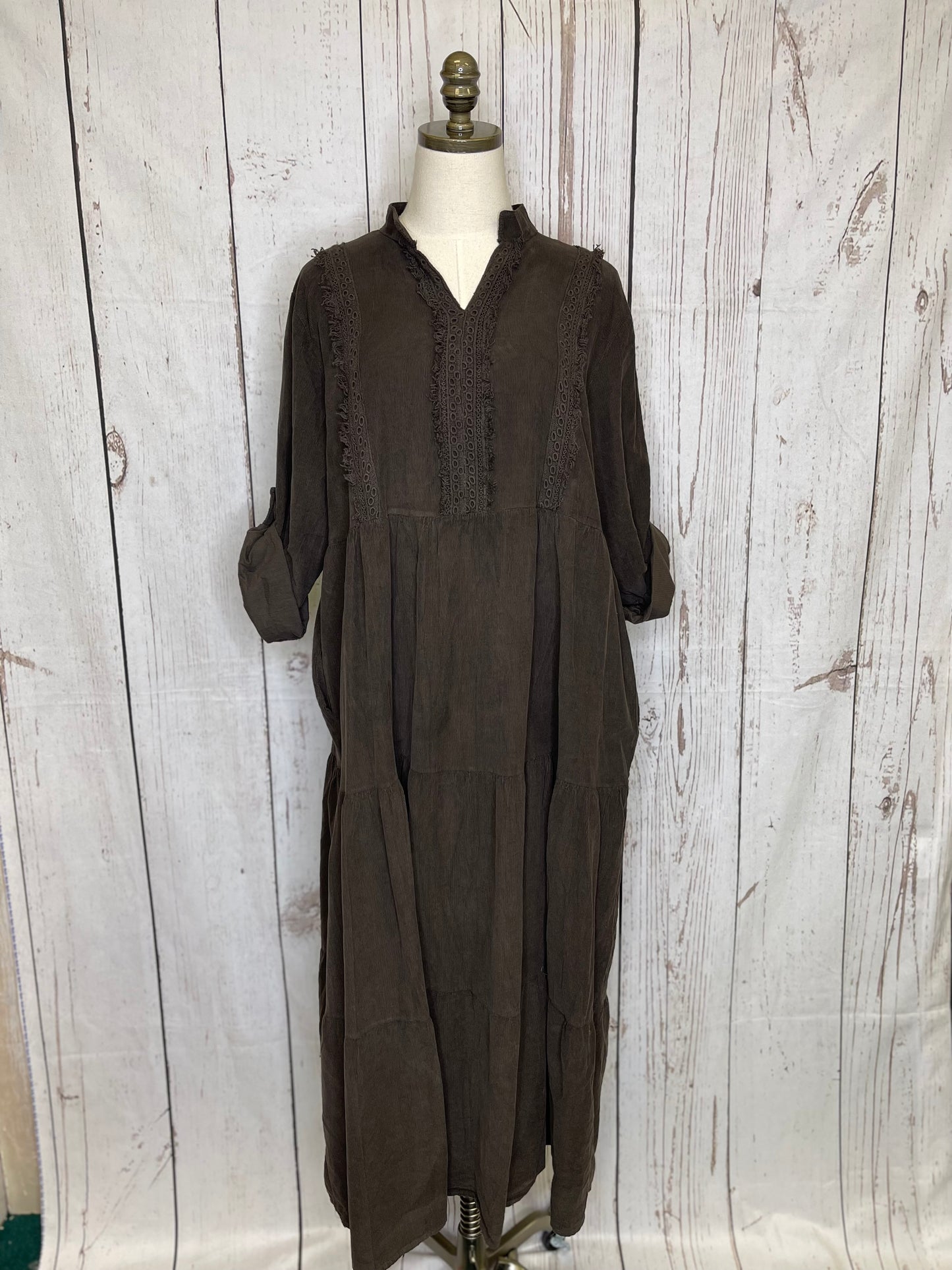 Corduroy Dress with Matching Detail