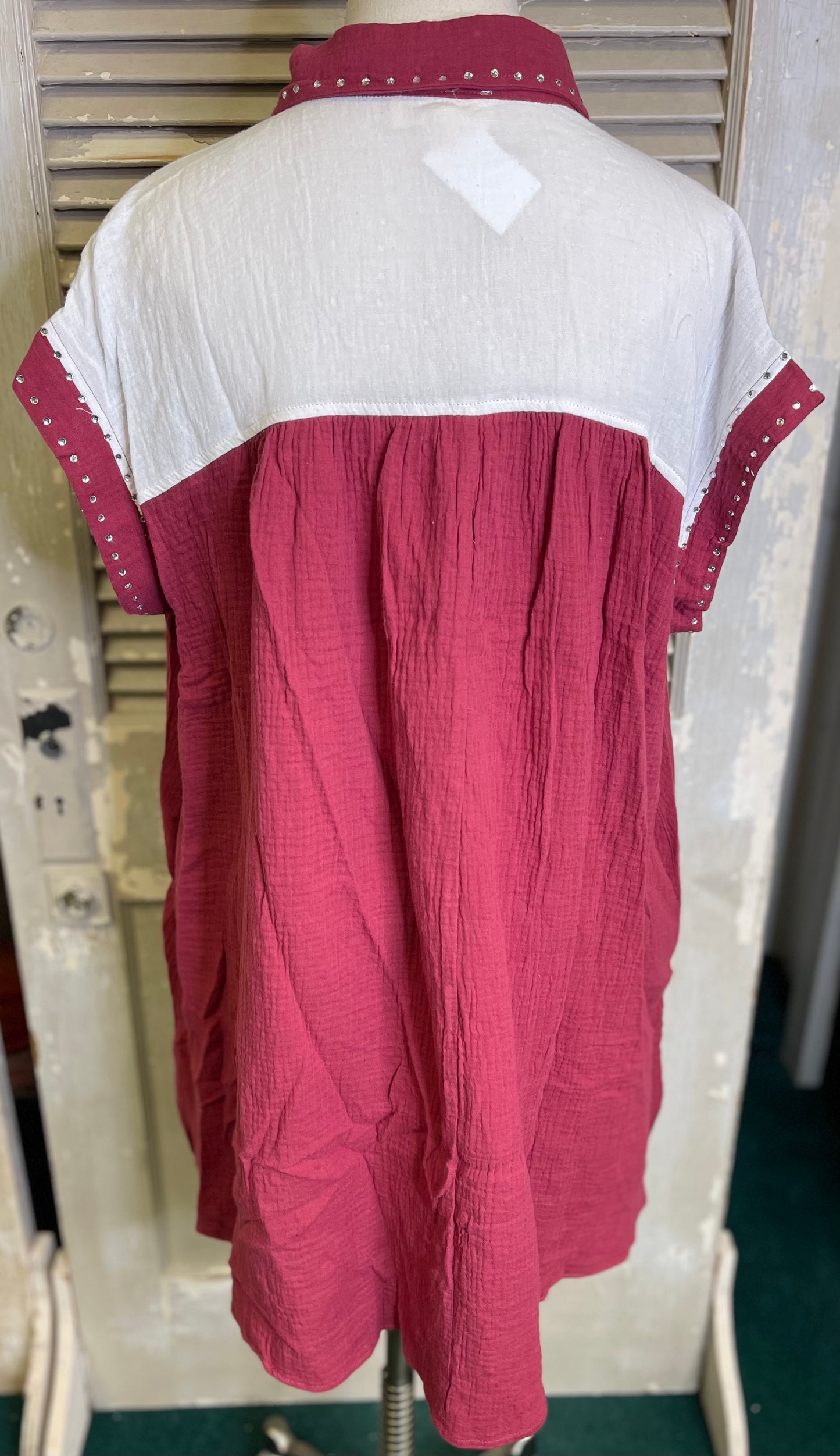 Color Block Cotton Gauze Dress