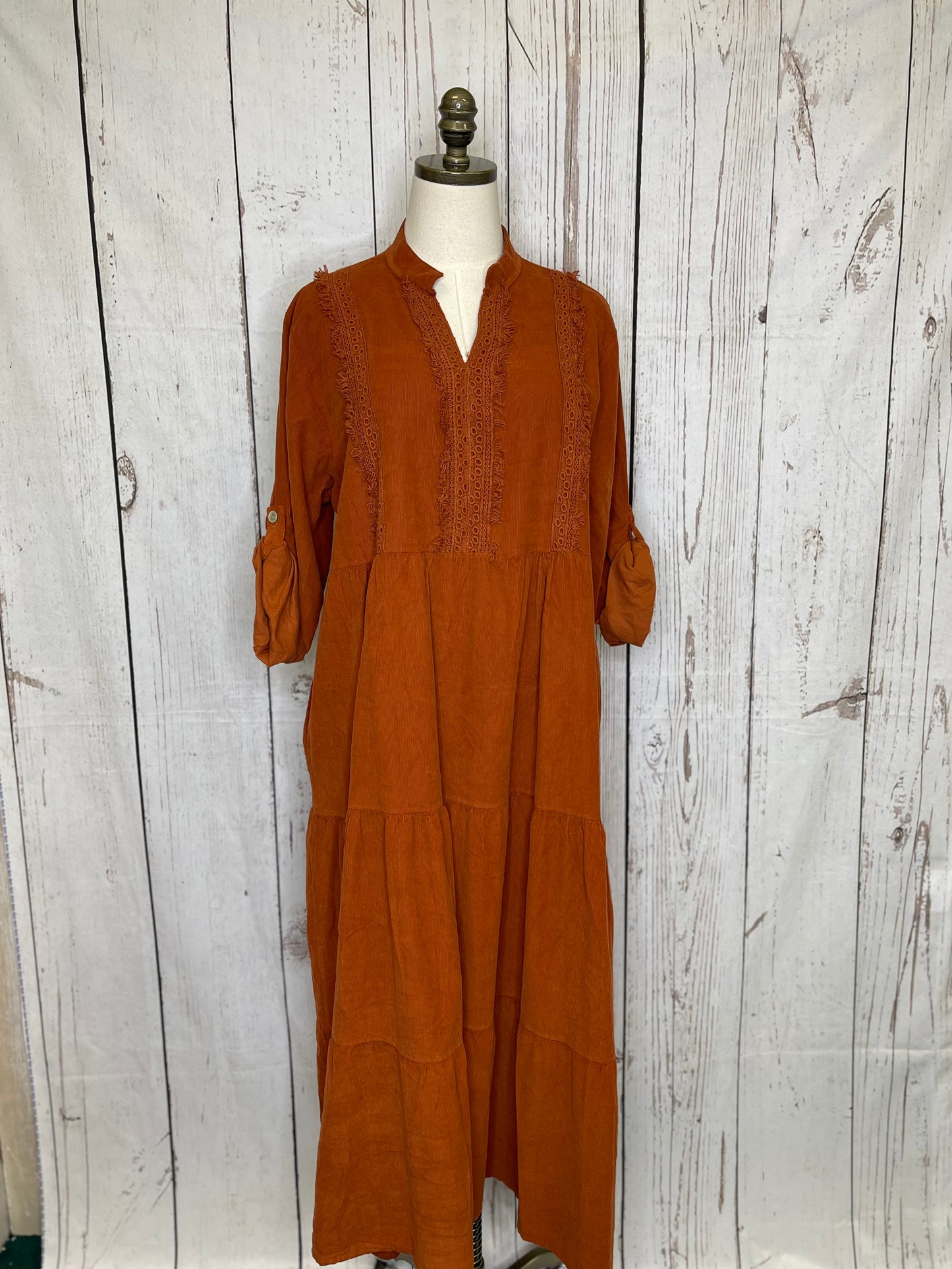 Corduroy Dress with Matching Detail