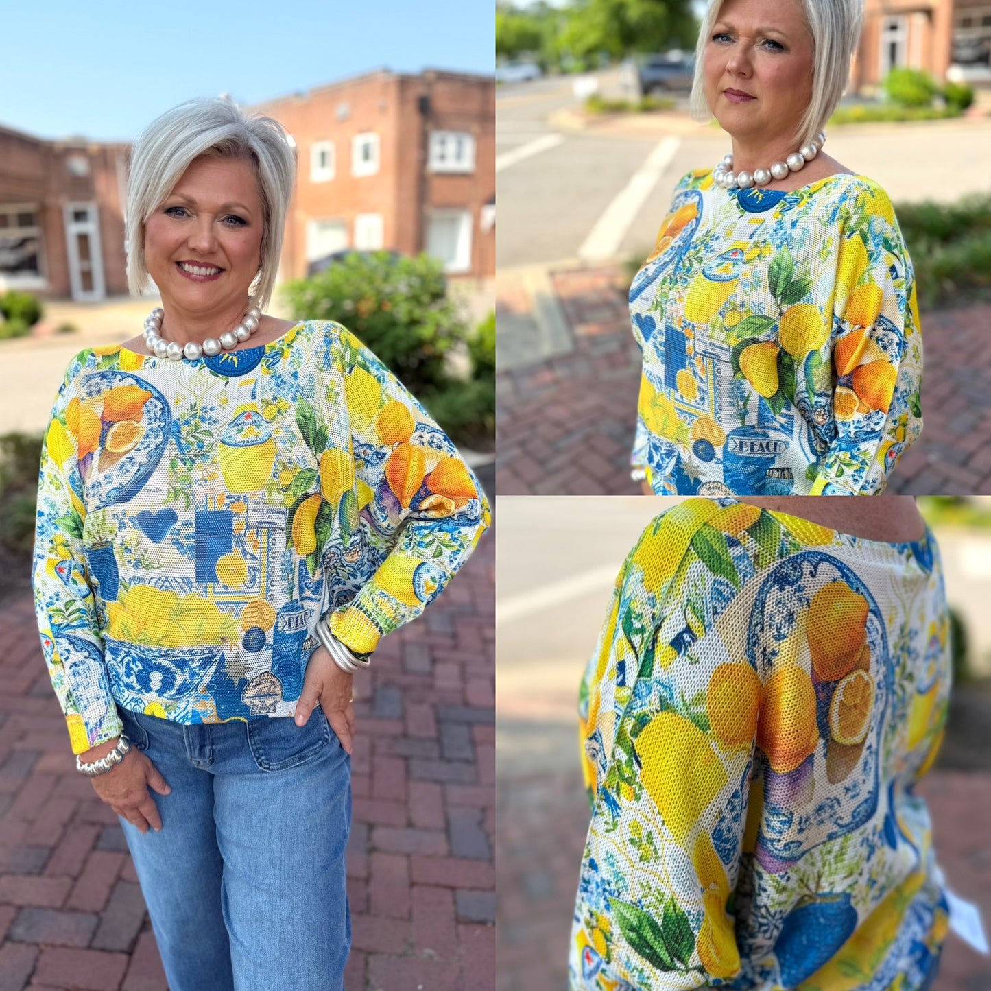 Yolly Summer Lemons Light Weight Sweater