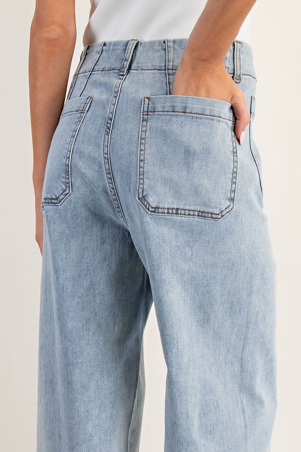 EESOME Mineral Washed Denim Pants
