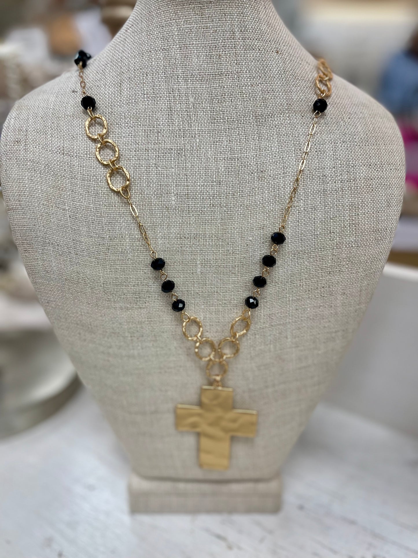 SM Style Long Cross Necklace