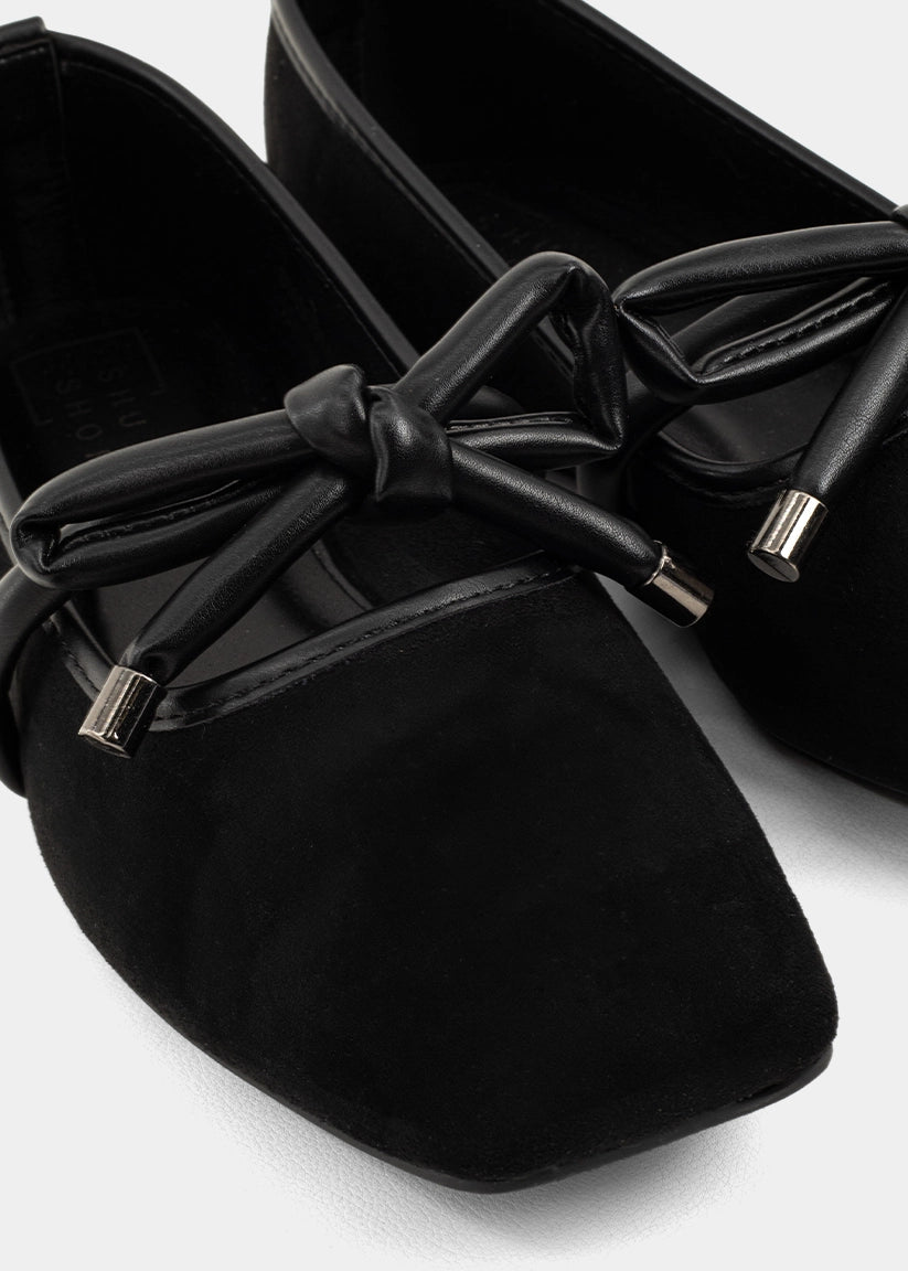 ShuShop Adriana Black Suede Flat