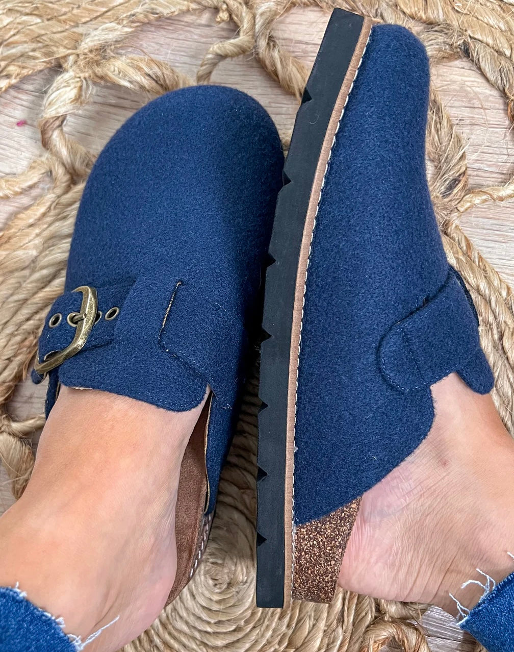 Corky’s Navy Felt Day Dream Mule