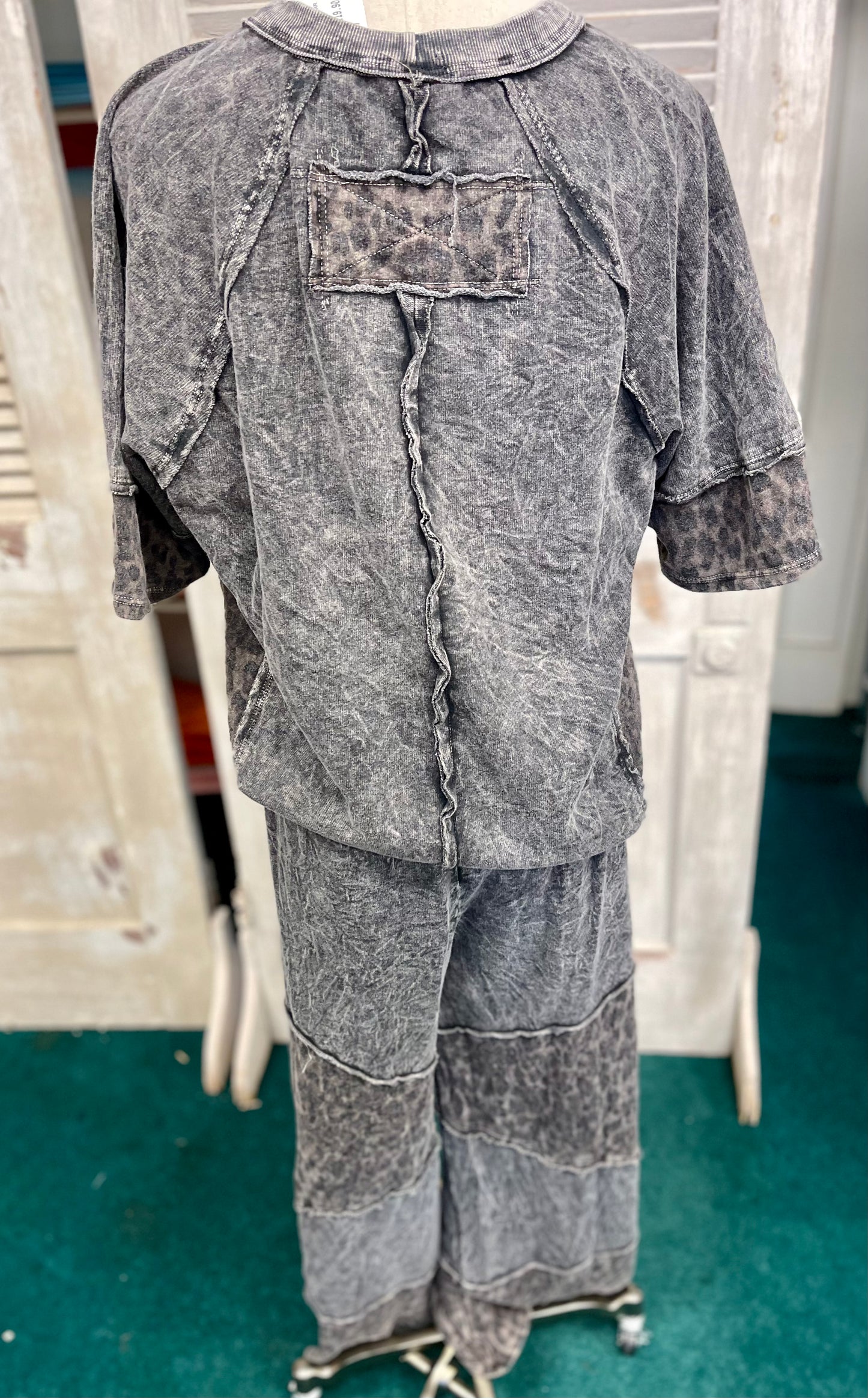 J. Her Ash Black Wild Side Leopard Print Outfit Set