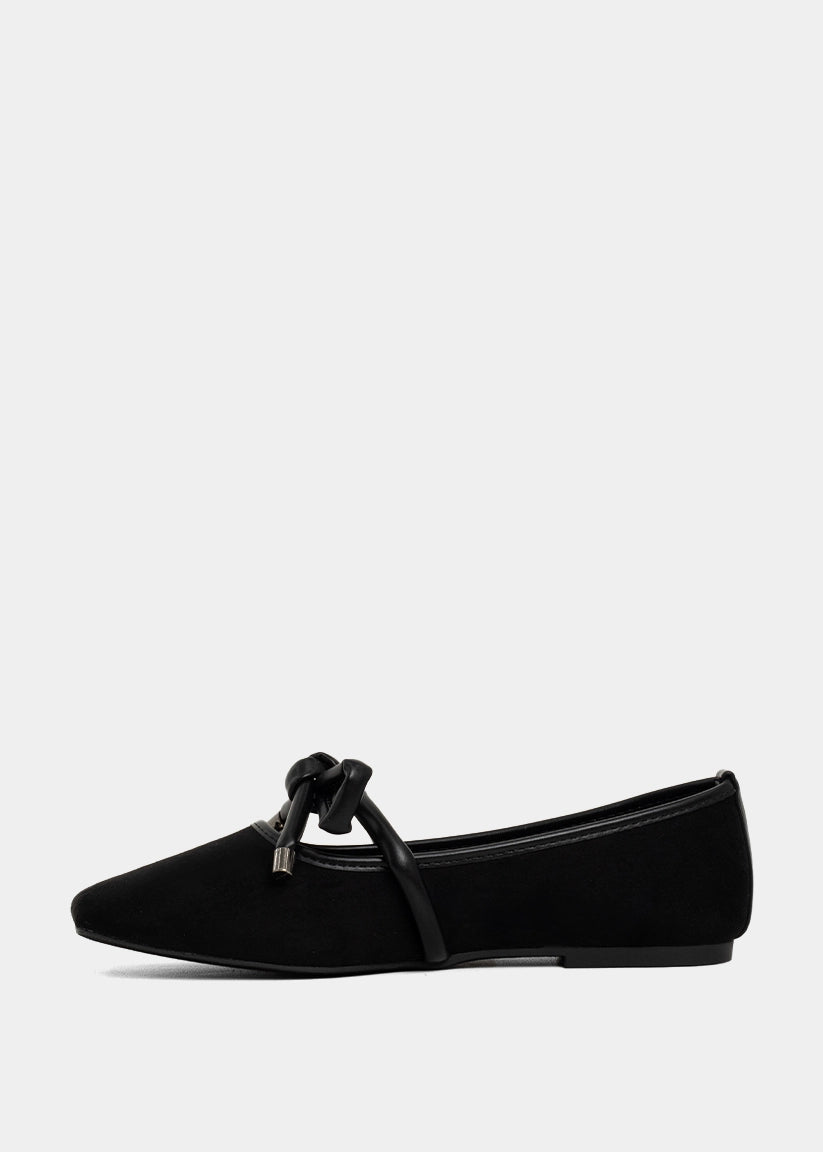ShuShop Adriana Black Suede Flat
