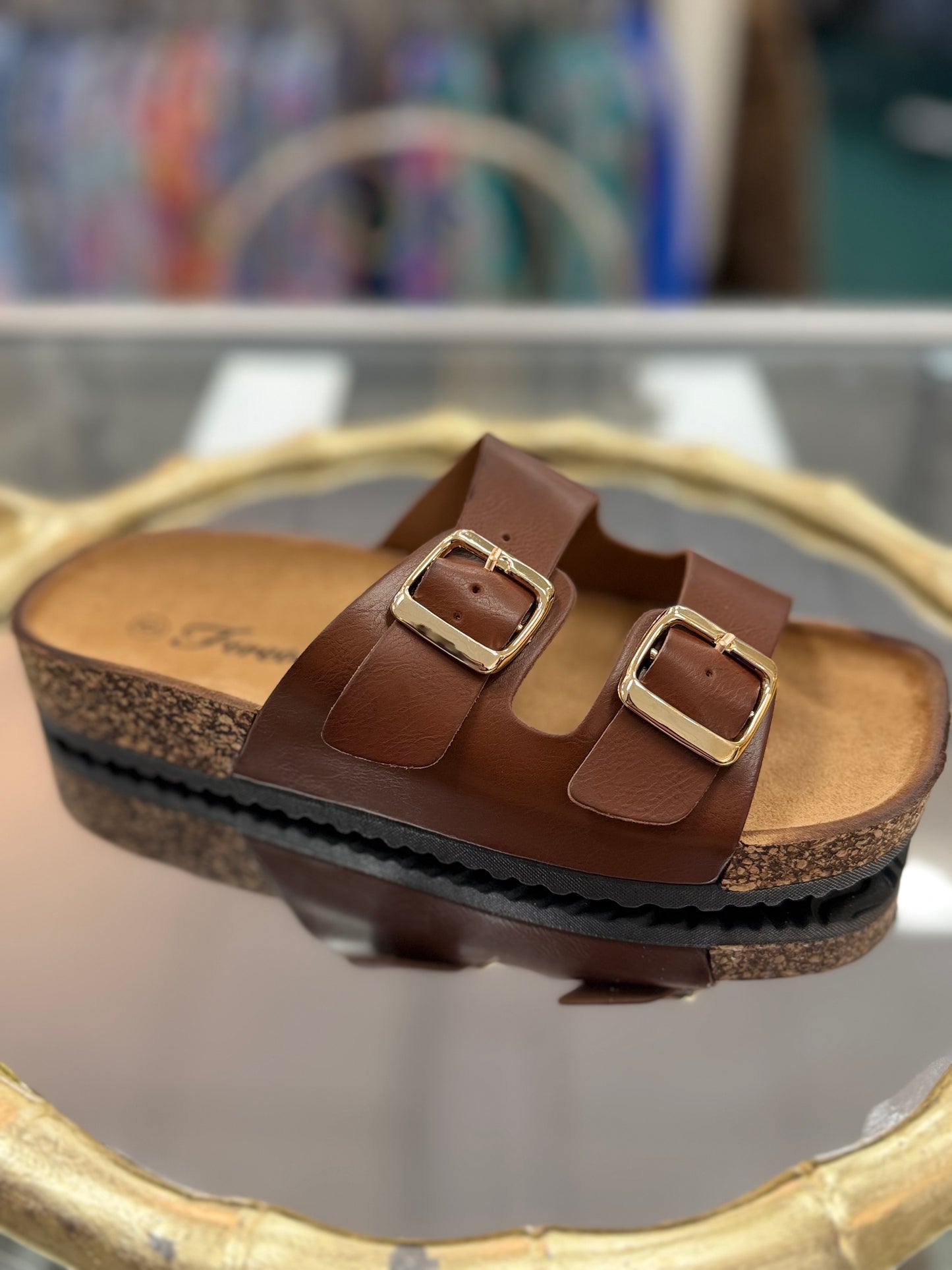 Forever Brown Buckle Sandal