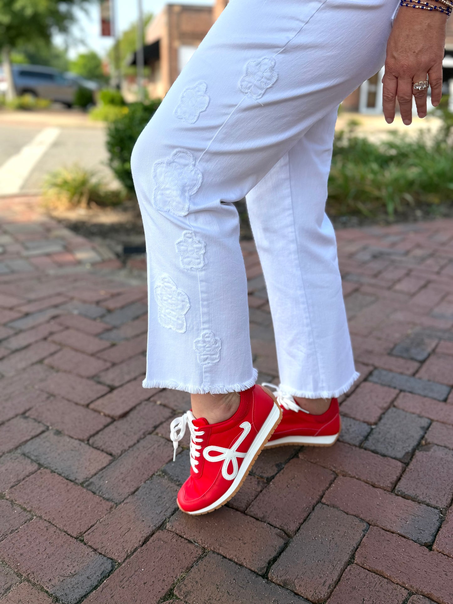 Red & White Trainer Sneaker
