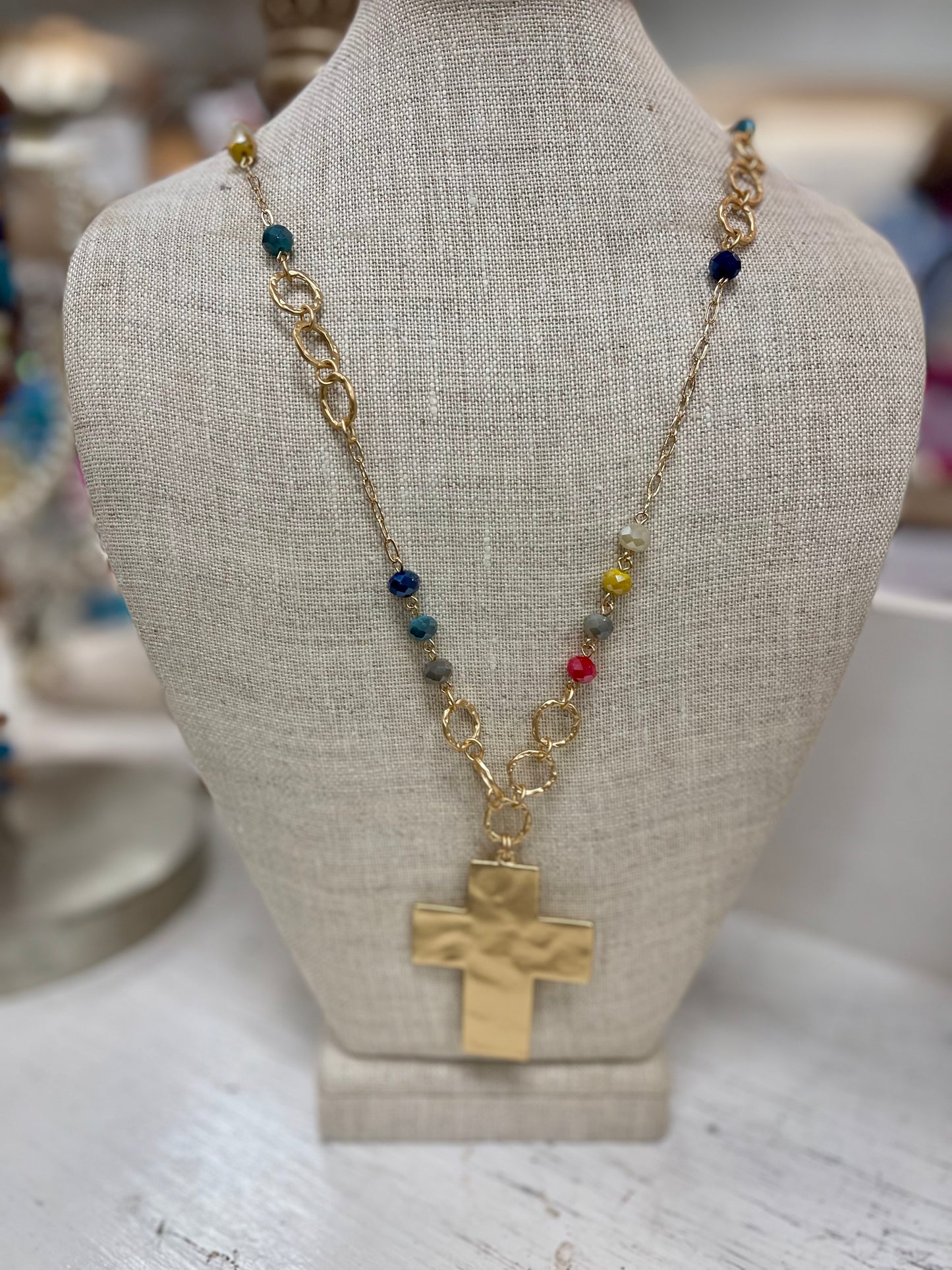 SM Style Long Cross Necklace