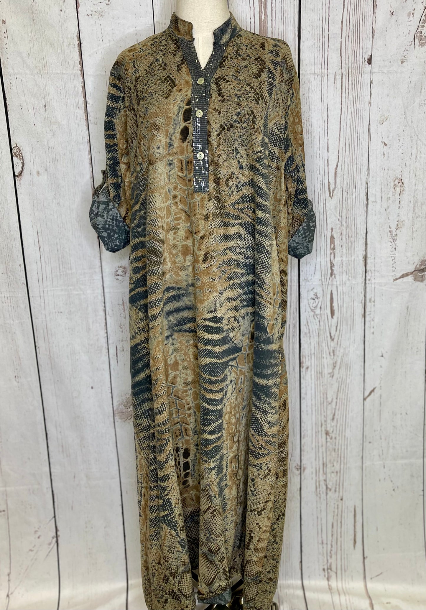 Animal Print Corduroy Maxi