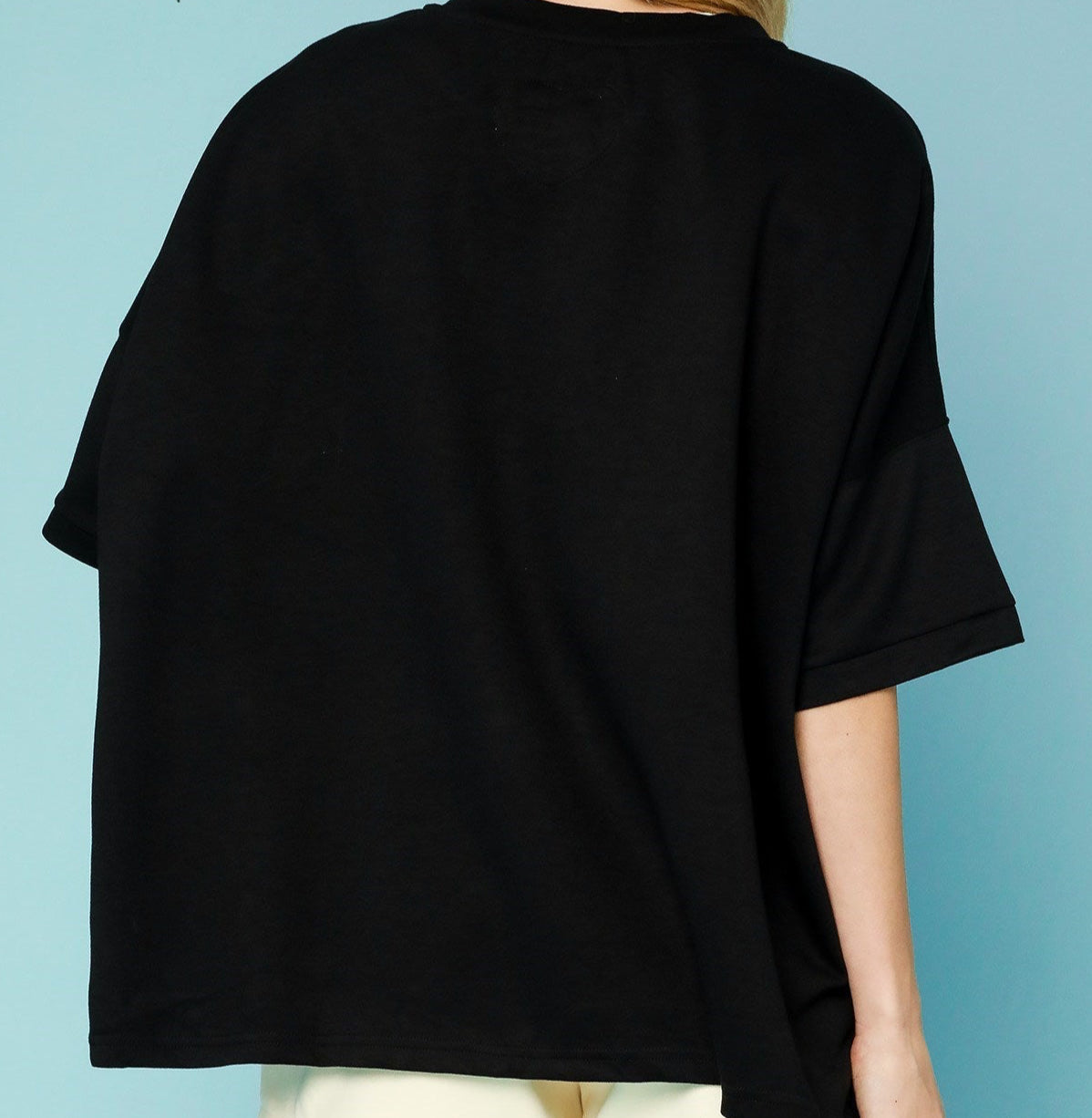 Umgee Black Luxeknit Oversized Top
