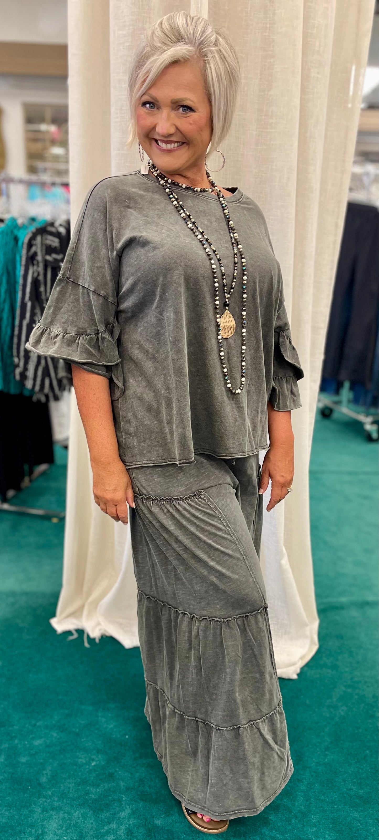 Teal Easy Going Top