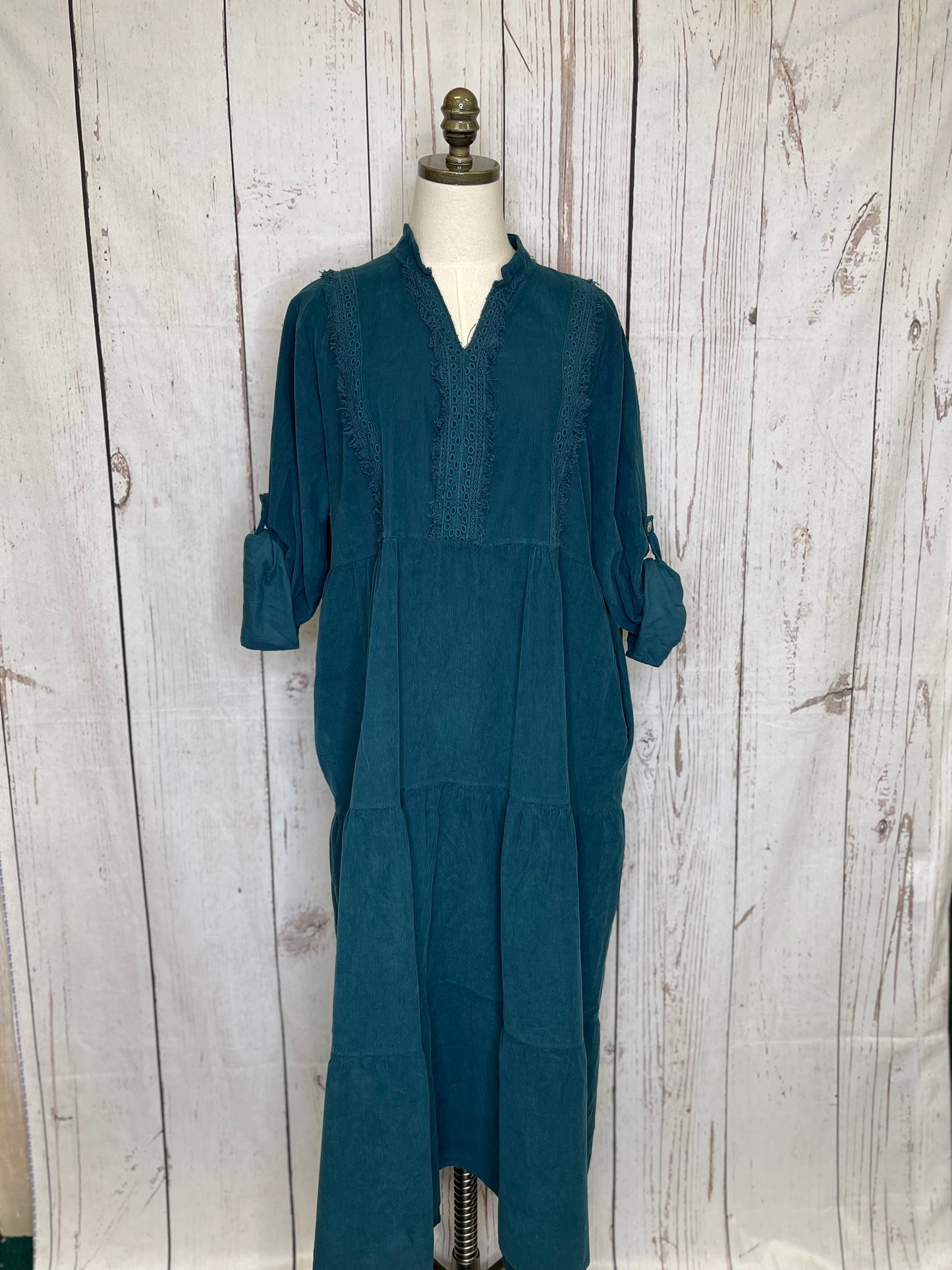 Corduroy Dress with Matching Detail