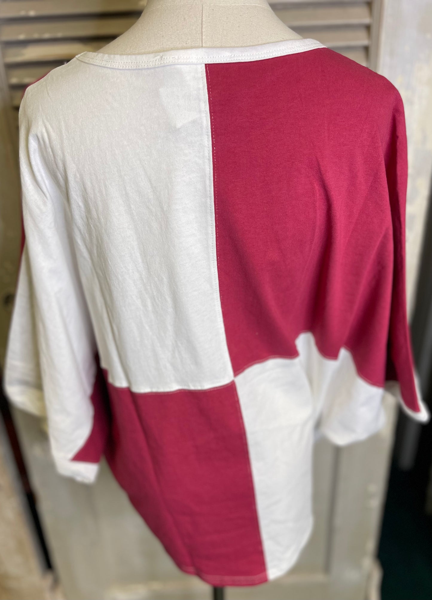 Oversized Block Two Color Top