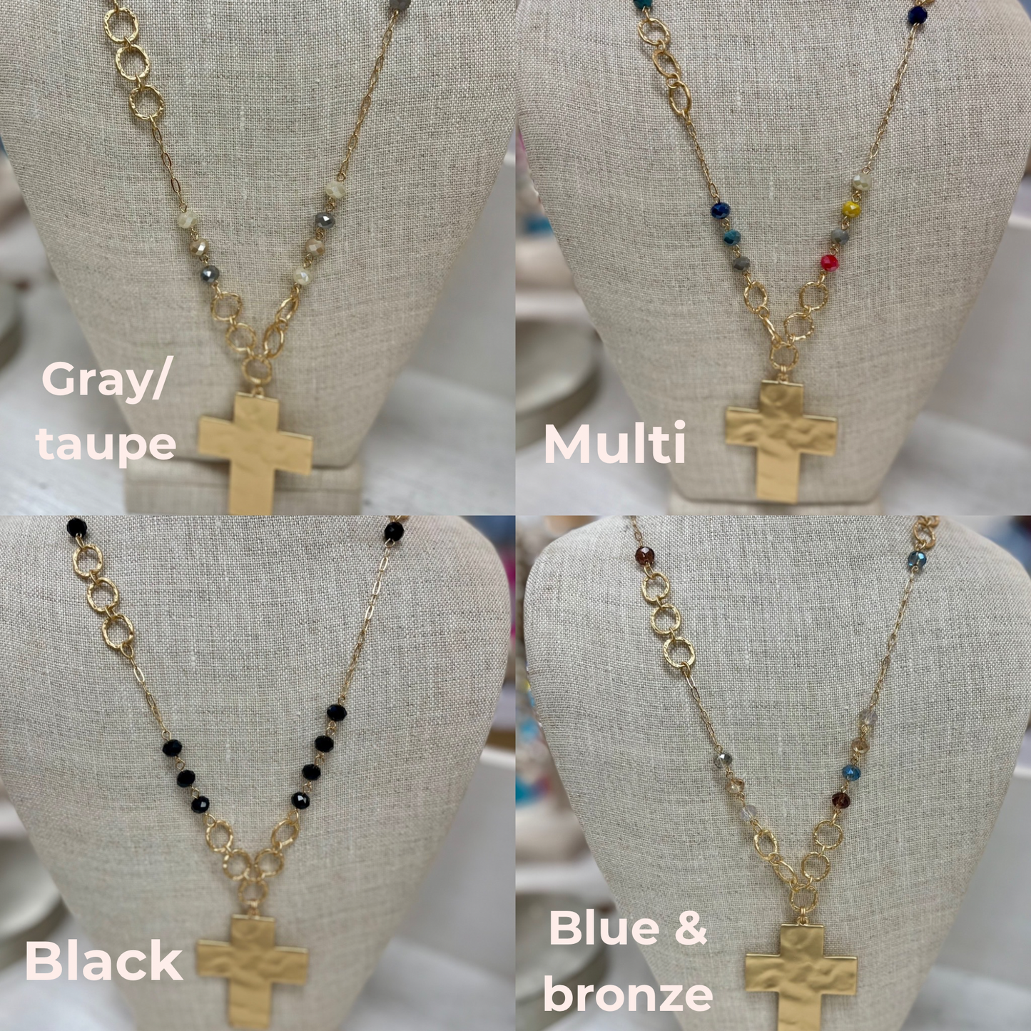 SM Style Long Cross Necklace