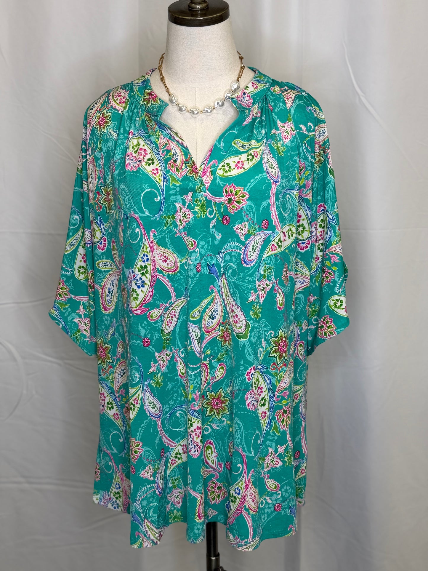 DS Plus Size Emerald Whimsy Liz Breeze Top