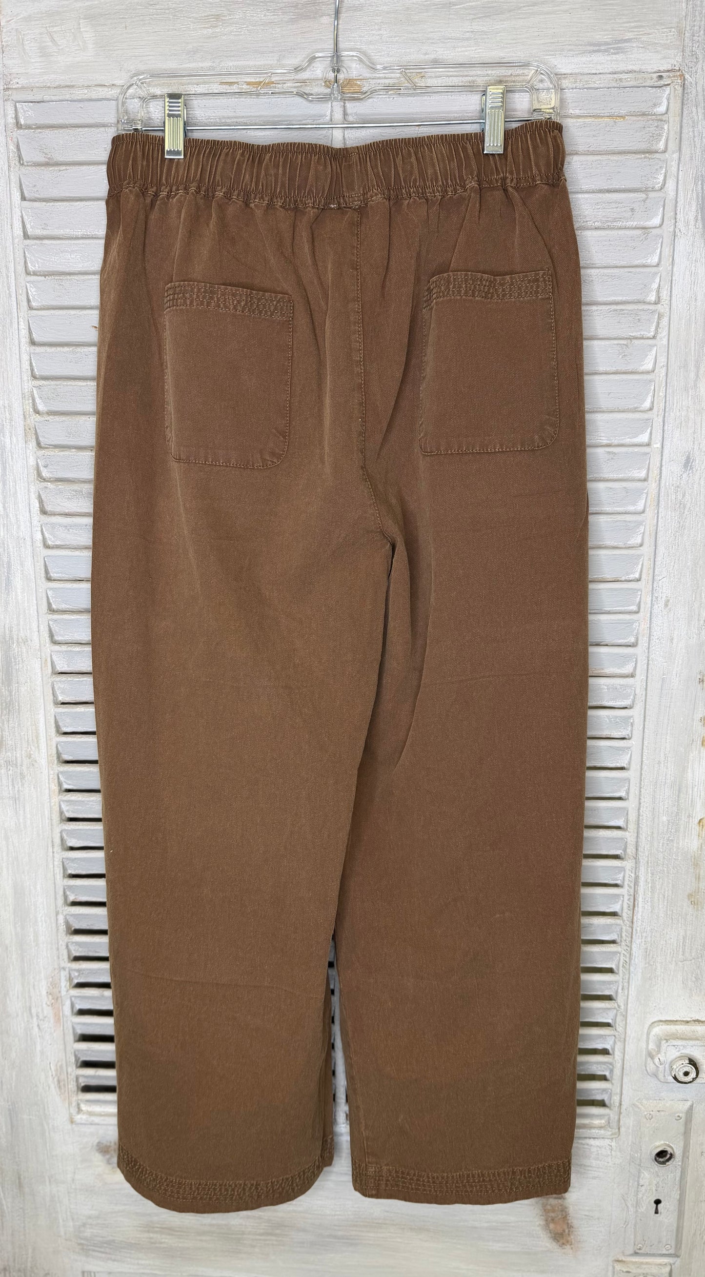 Oddi Plus Size Washed Chocolate Wide Leg Acid Washed Pants