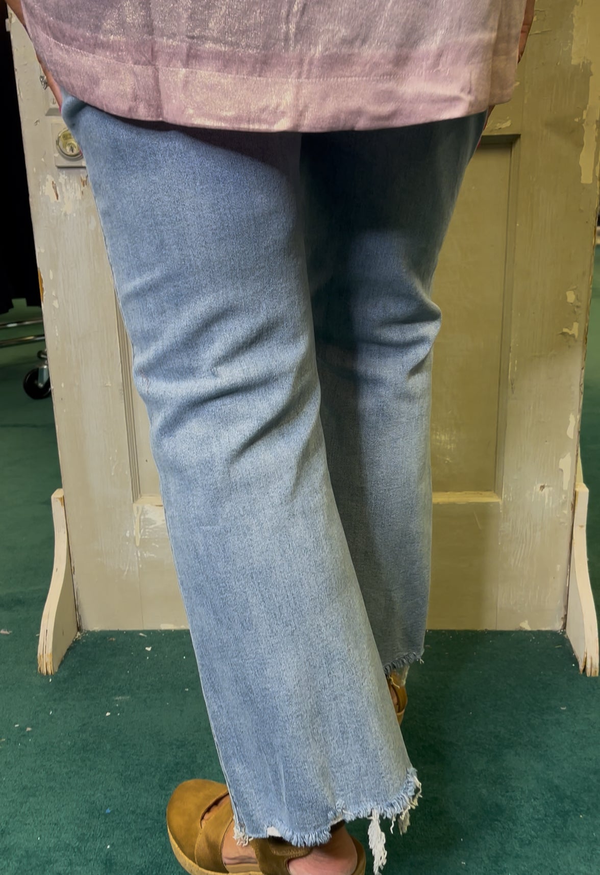 Mica High Rise Crop Flare Jeans- Moscato