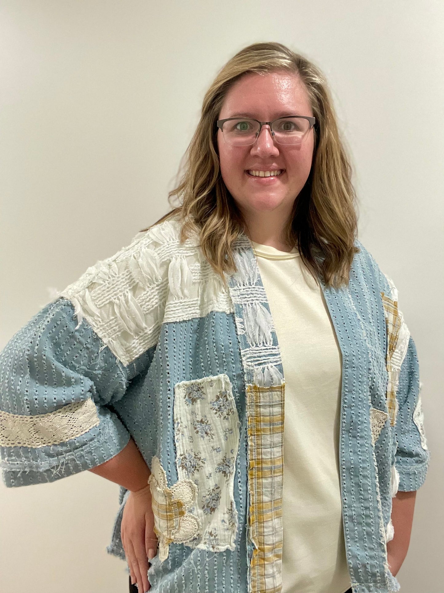 POL Vintage Patchwork Cardigan