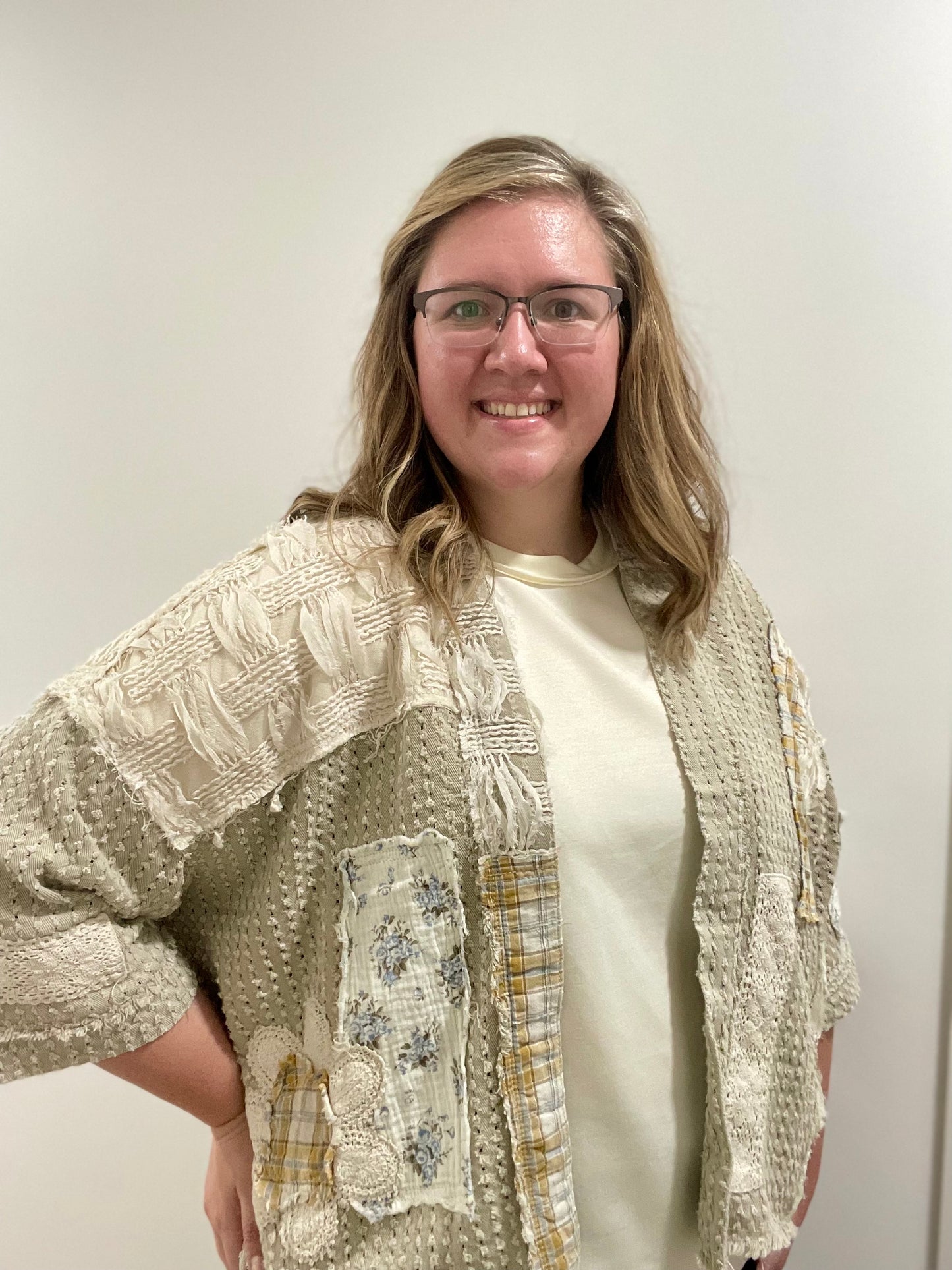 POL Vintage Patchwork Cardigan