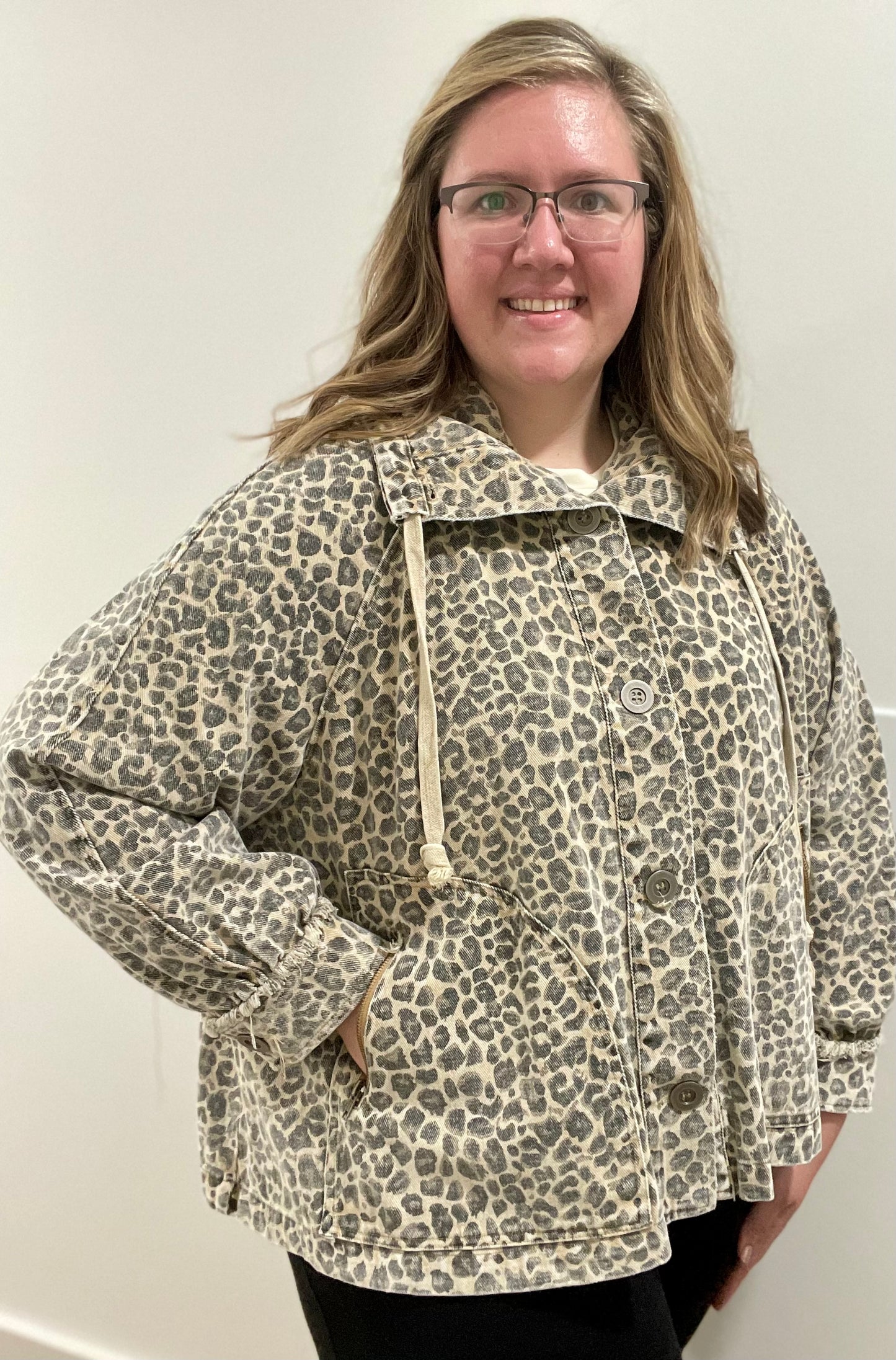 Oli & Hali Oversized Leopard Denim Jacket
