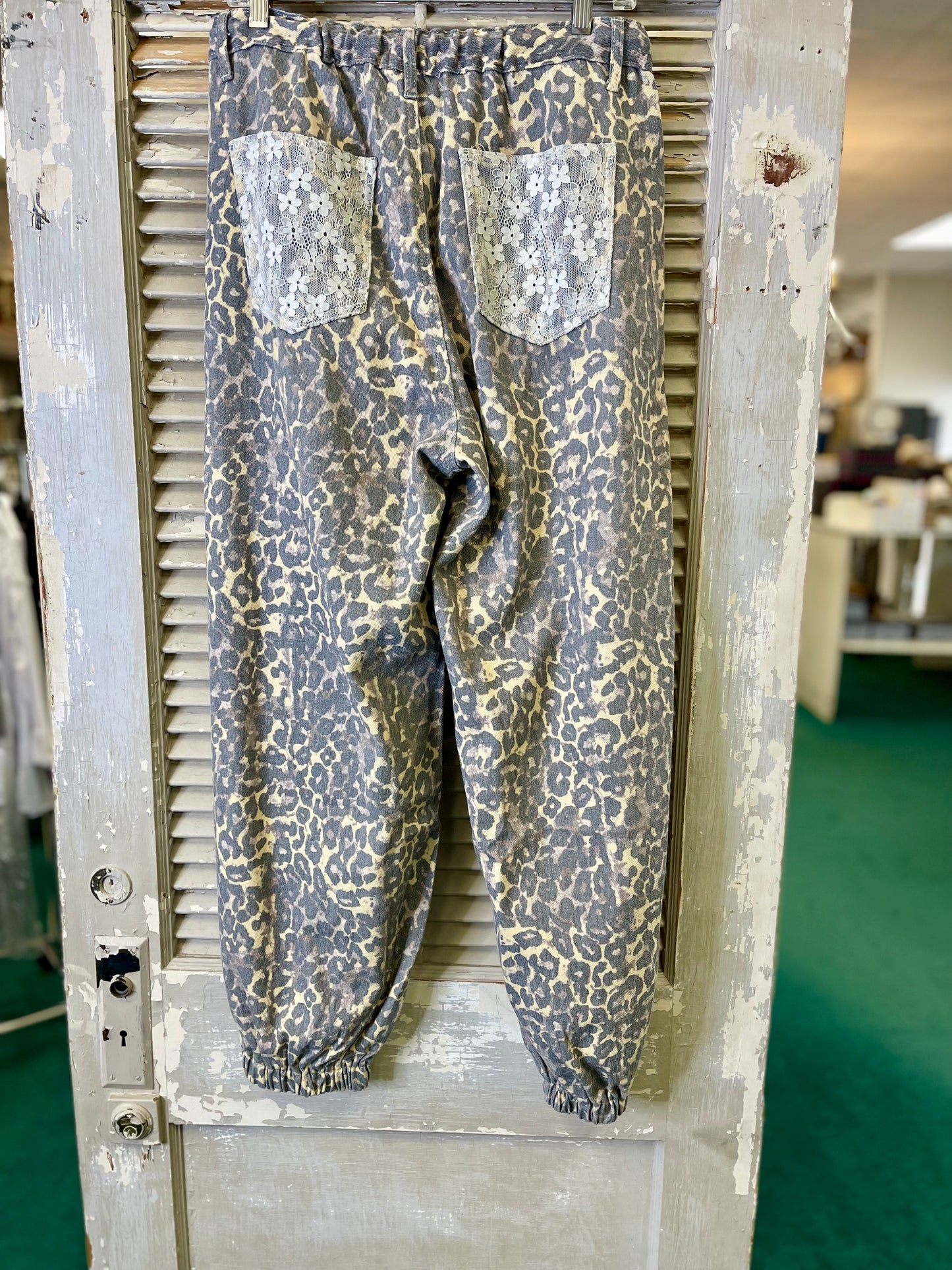 POL Leopard and Lace Joggers
