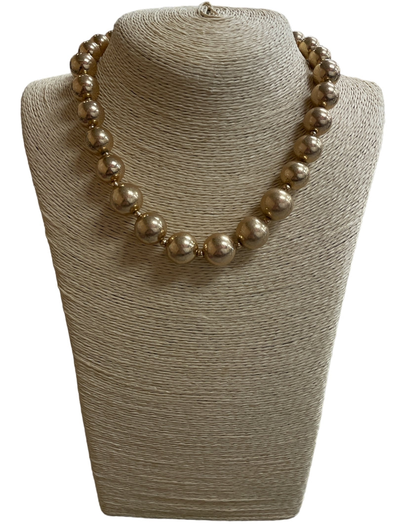 GOLD BALL BEADED SHORT NECKLACE