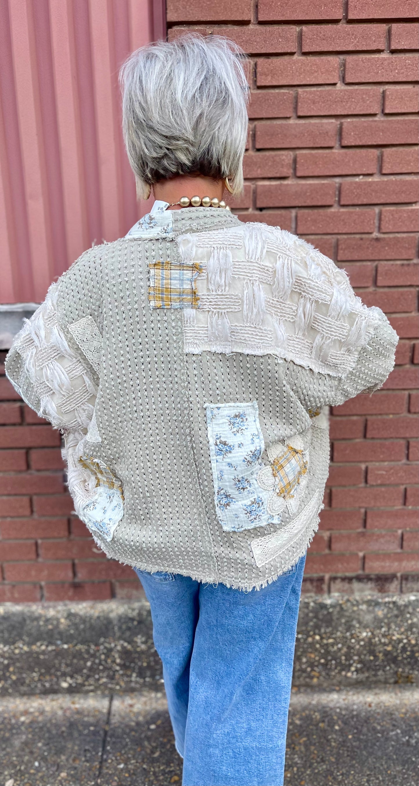 POL Vintage Patchwork Cardigan