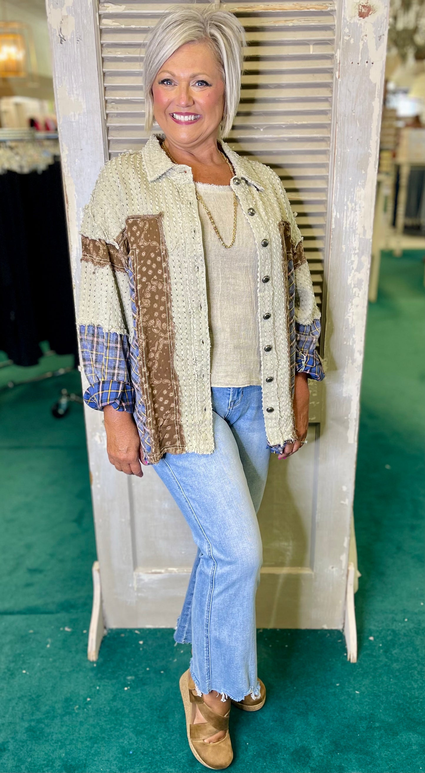 POL Rustic Revival Long Sleeve Top