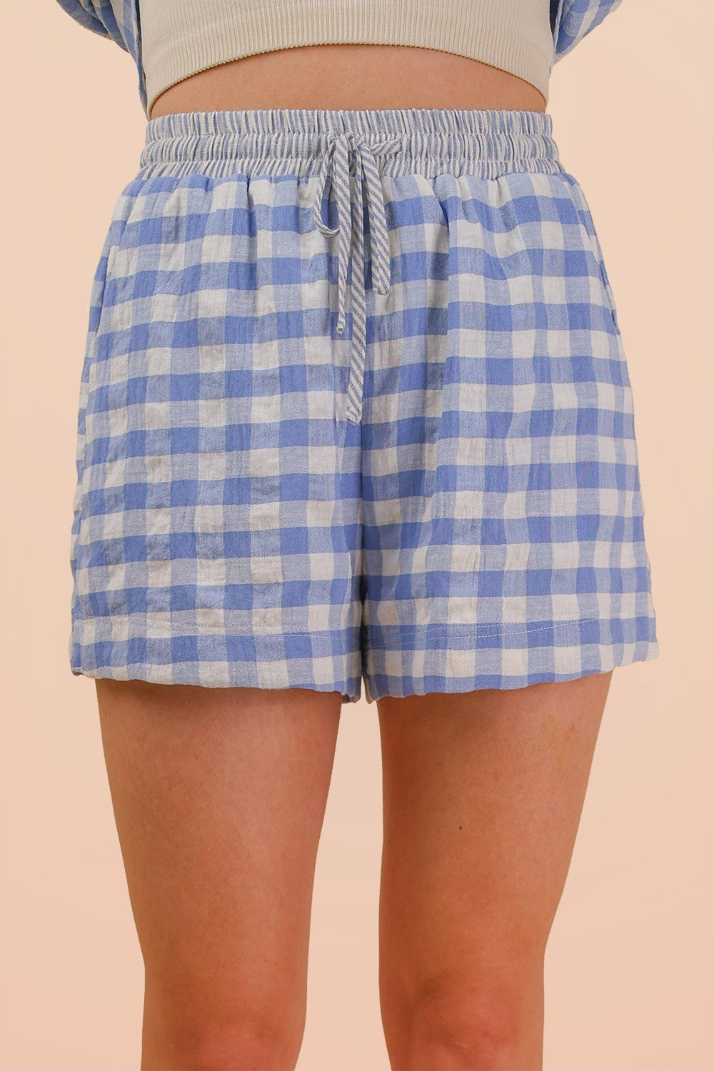 Checkered Shirt Top & Shorts Set