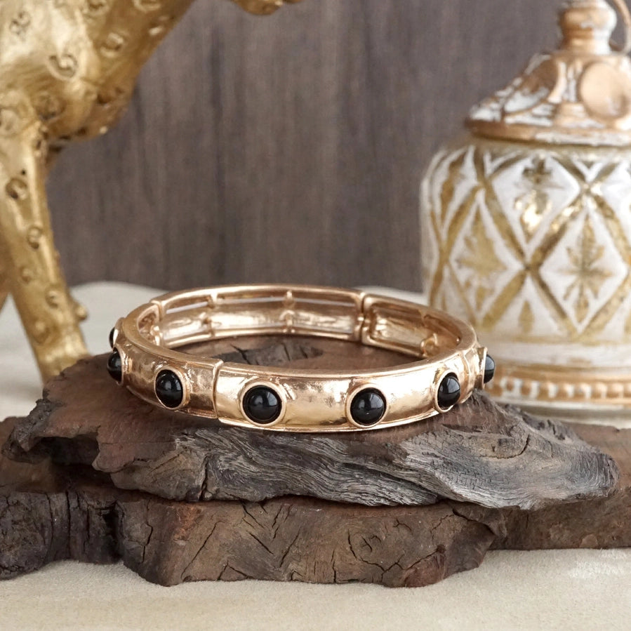 Slim Cabochon Eternity Bangle