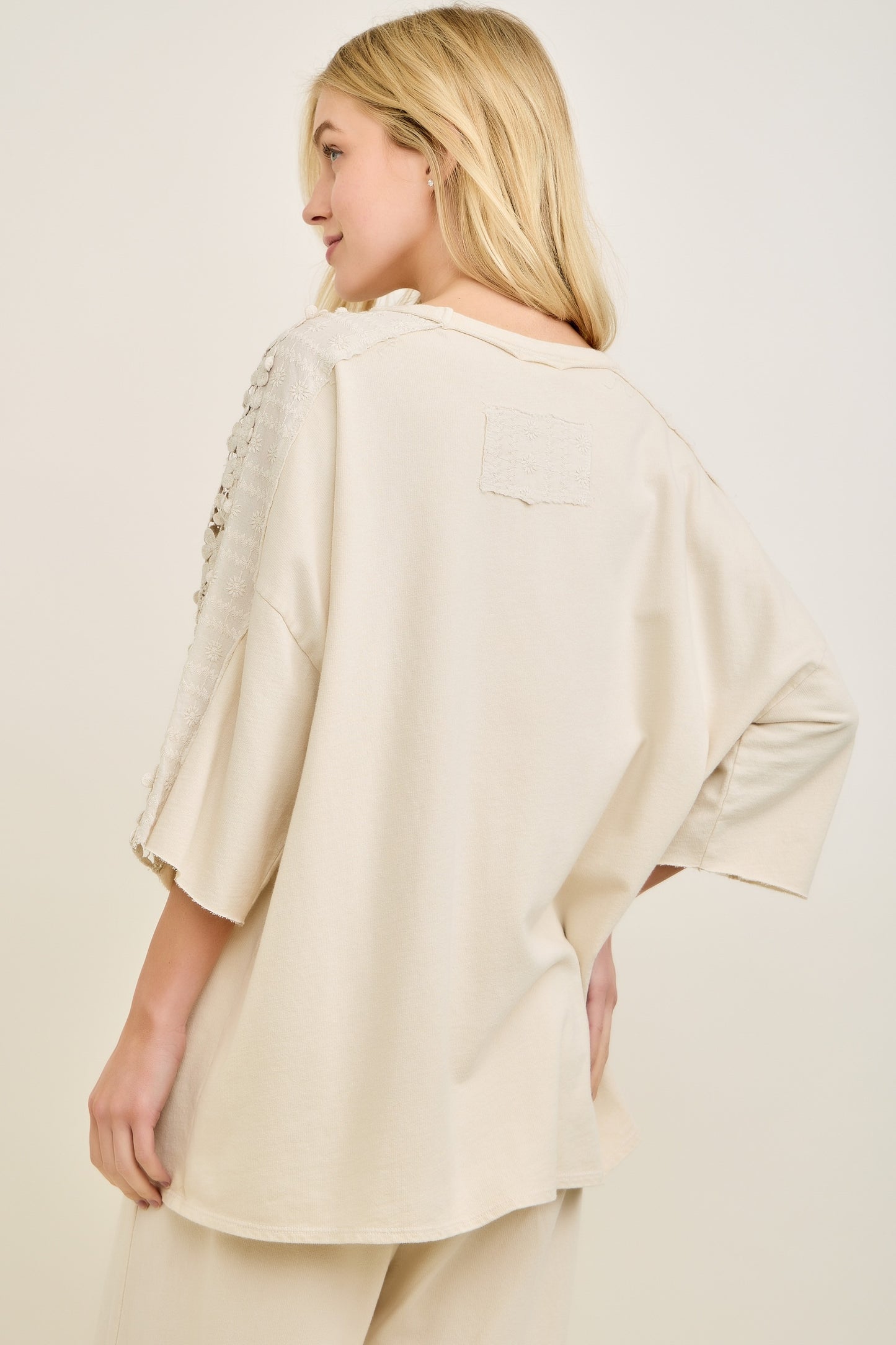 J. Her Natural Mineral Washed Flower trim detailed Lounge top