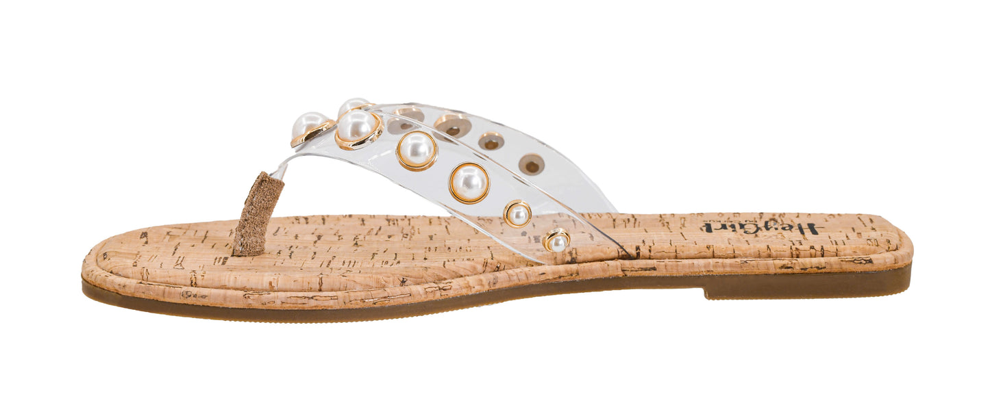 Corkys Clear and Pearls Jump In Sandal