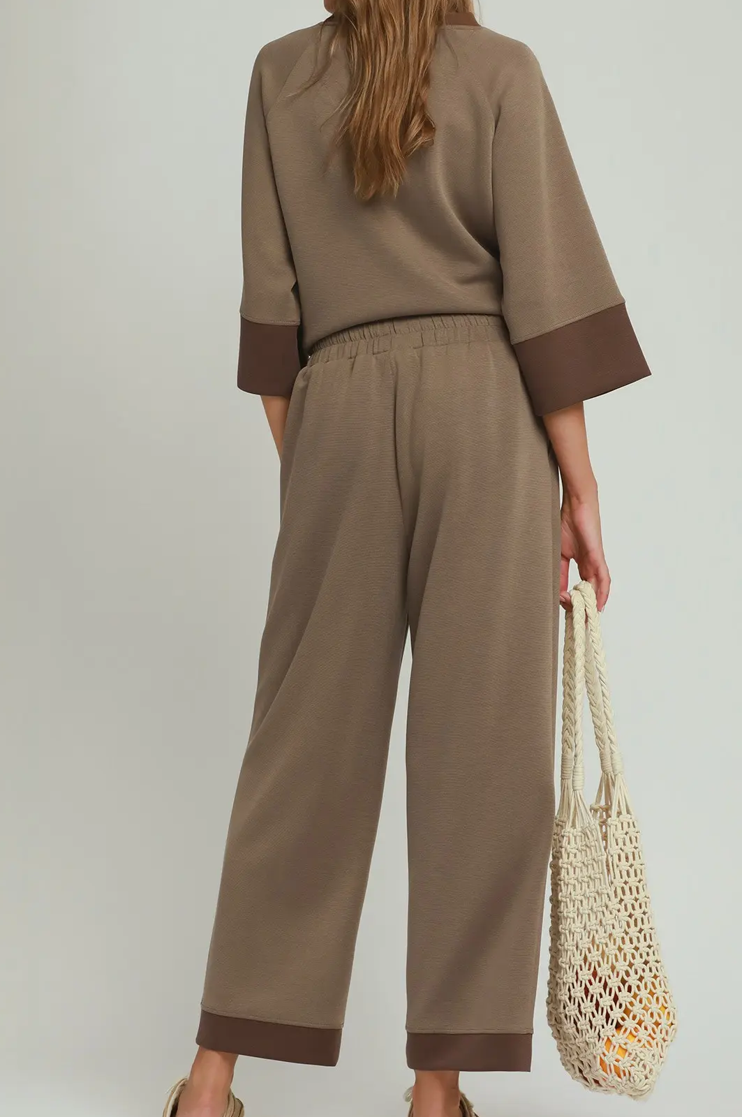 Umgee CLOUDKNIT Modal & Tencel Colorblock Straight Pants