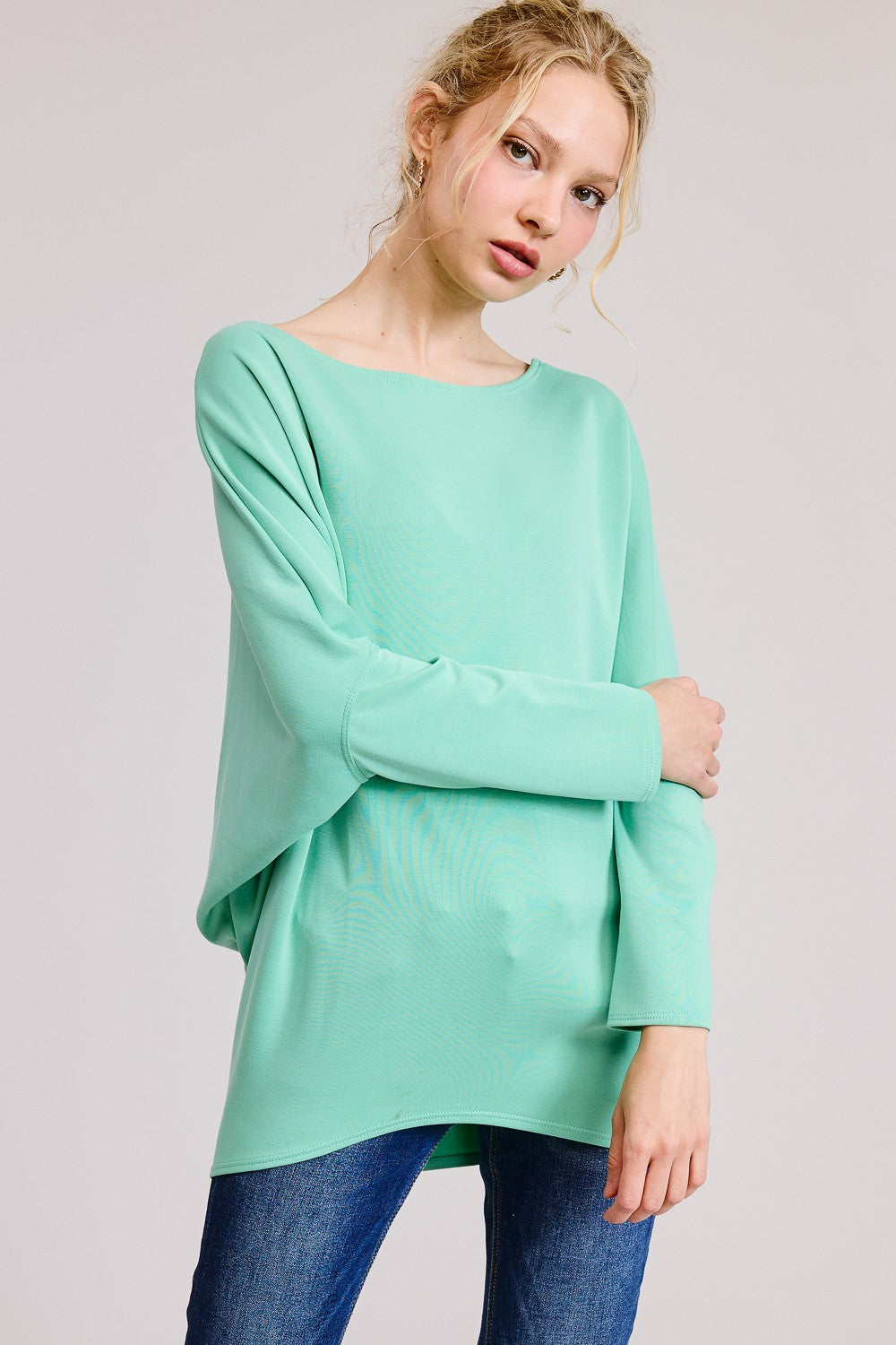 Charlotte Avery Scuba Fabric Dolman Sleeve Top