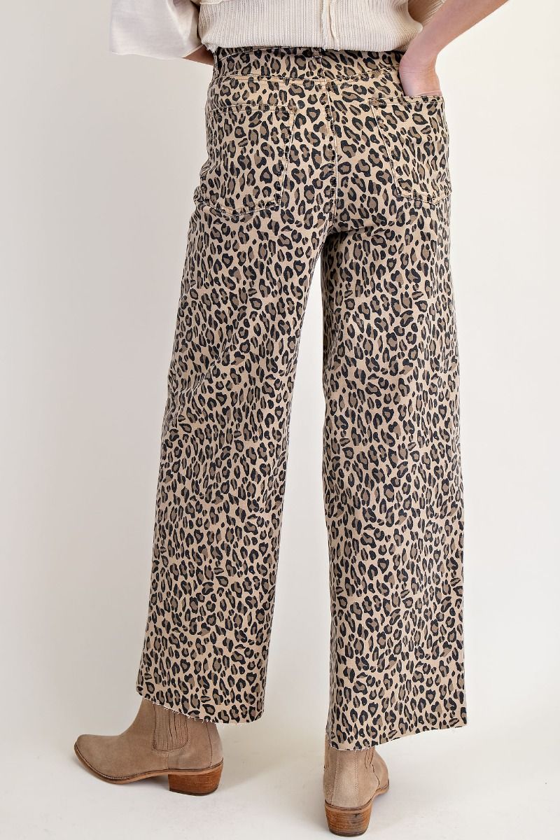 Easel ANIMAL PRINT WASHED TWILL PANTS