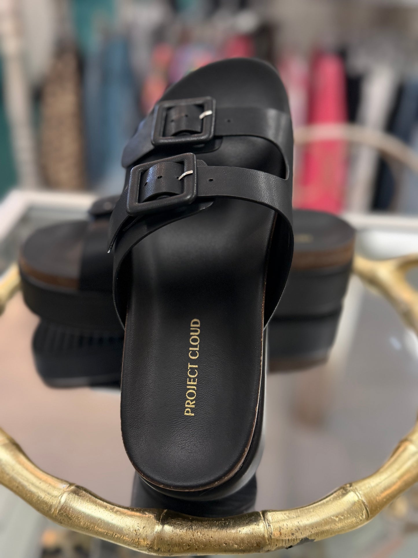 Project Cloud Black Skylar Slide Sandals