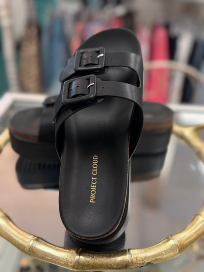 Project Cloud Black Skylar Slide Sandals