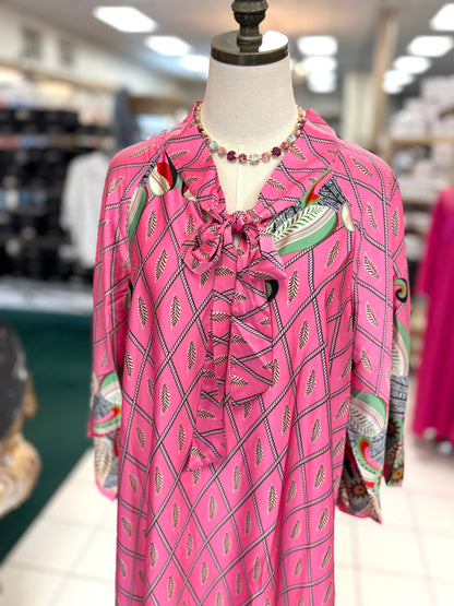 Gigio Pink Printed Maxi Dress