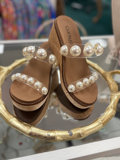 Corkys Clear and Pearls Happy Go Lucky Platform Sandal