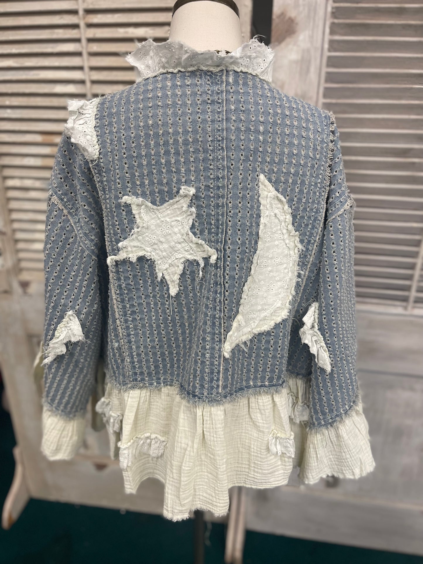 POL Denim Stars & Moon Cardigan