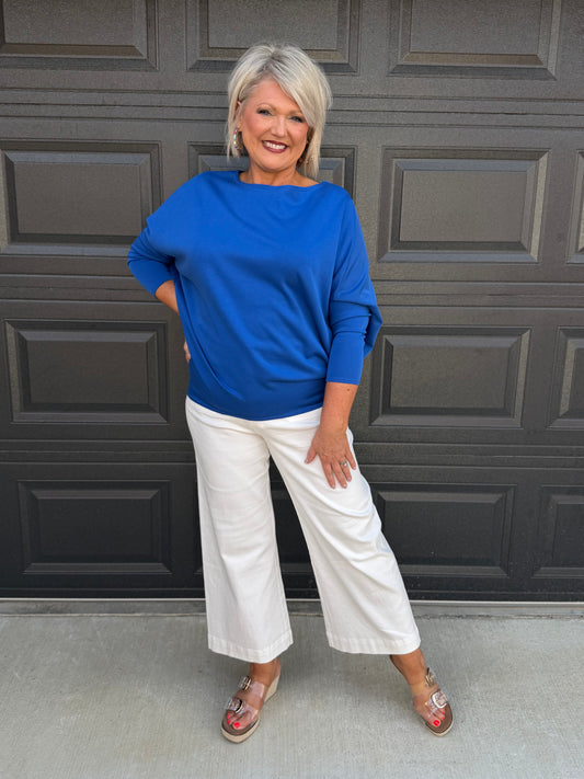 Charlotte Avery Scuba Fabric Dolman Sleeve Top