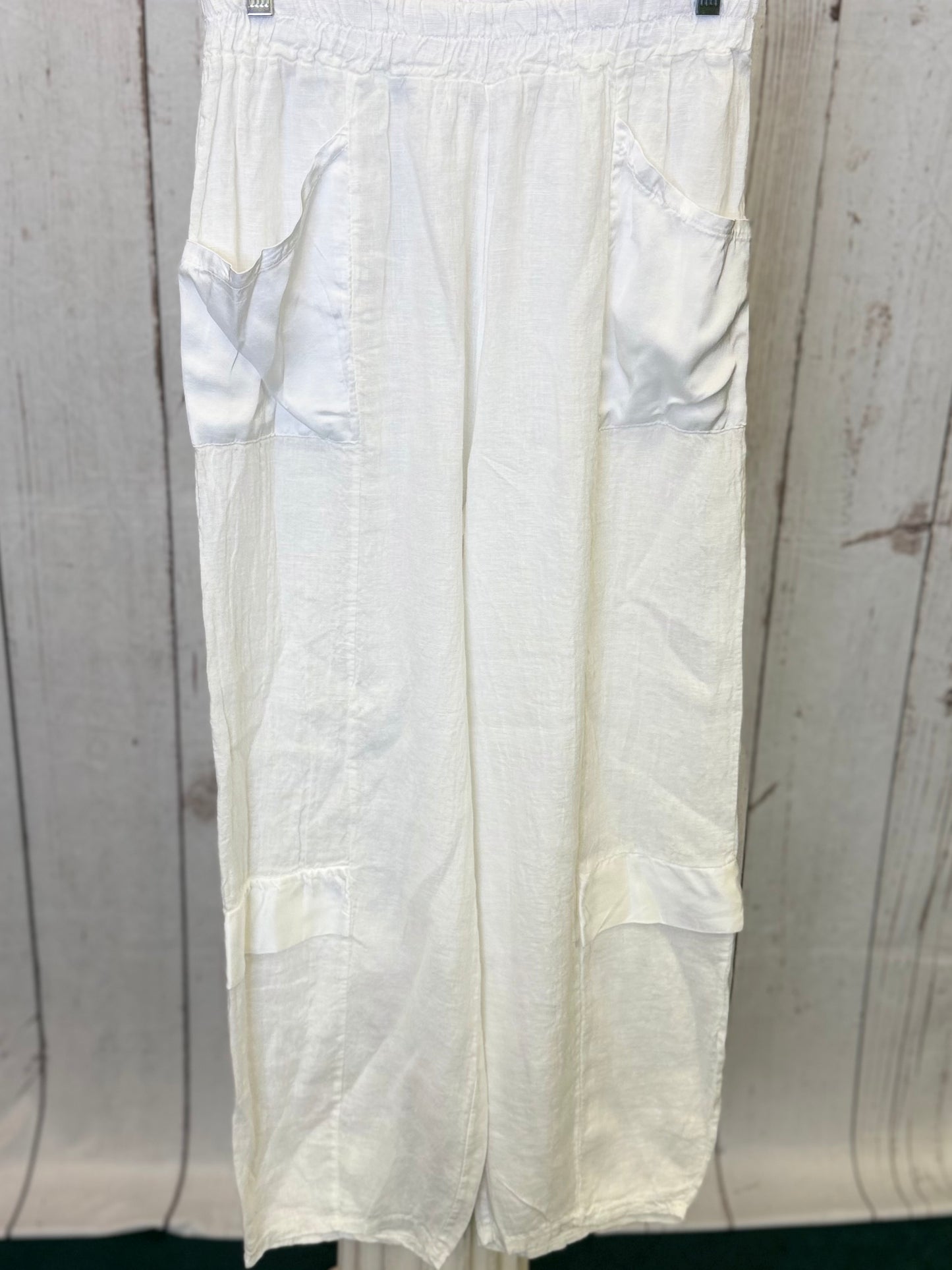 Made in Italy Linen Cargo Pant with Silk Detail