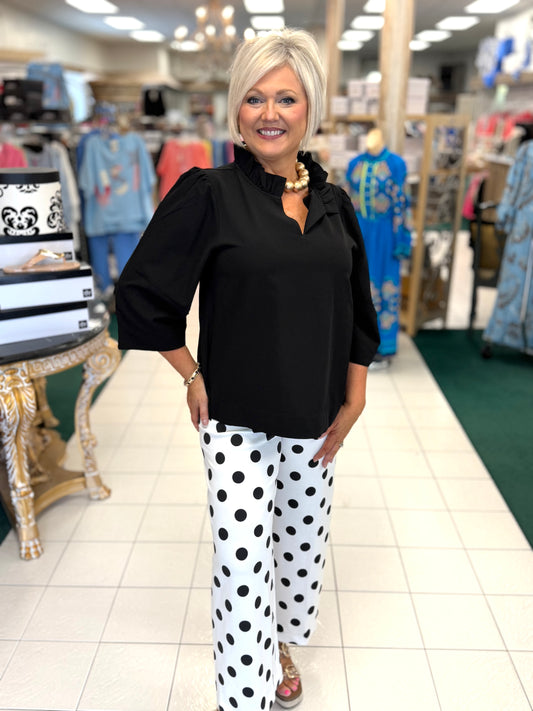 Oddi White & Black Polka Dot Pants
