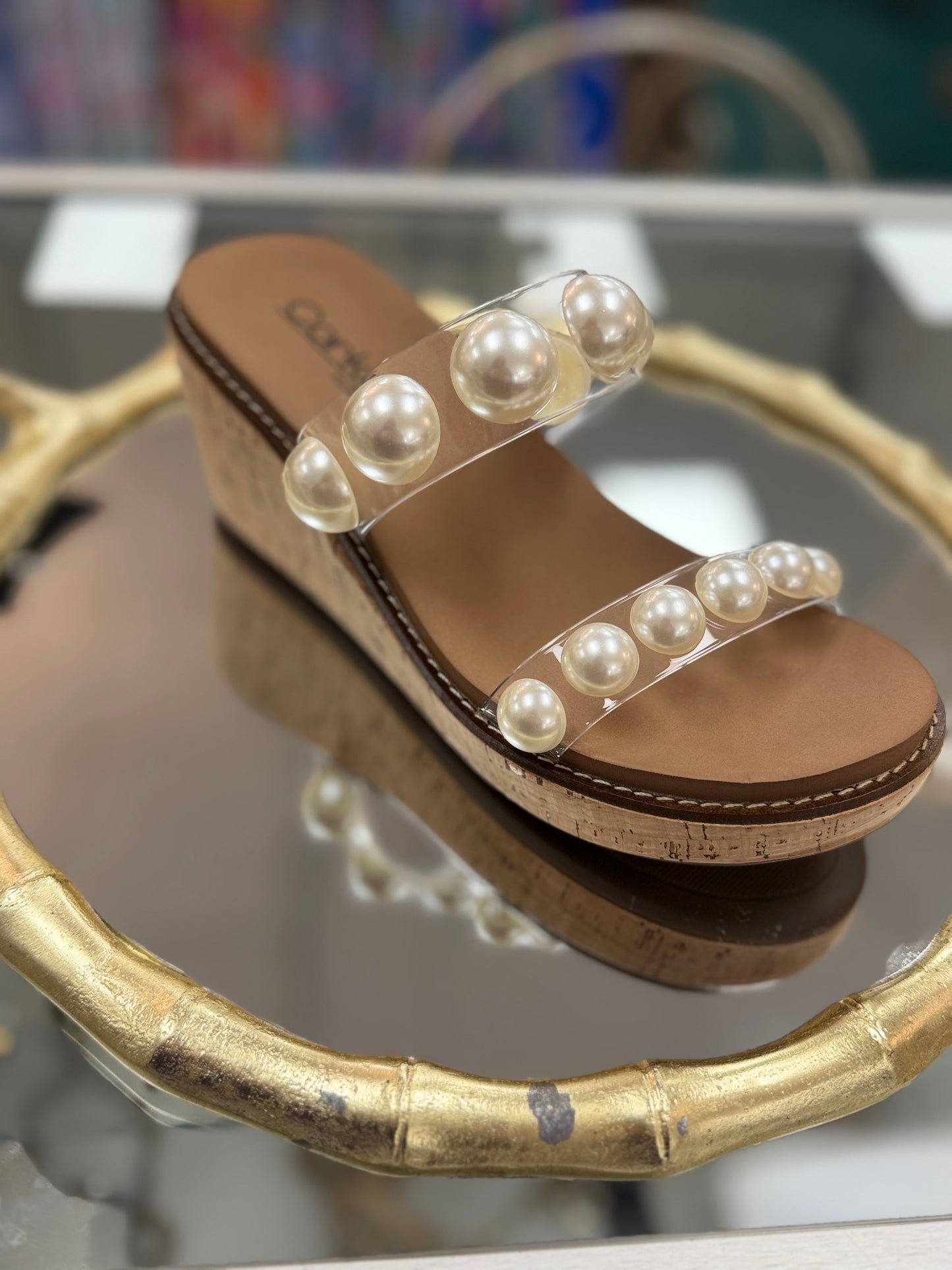Corkys Clear and Pearls Happy Go Lucky Platform Sandal