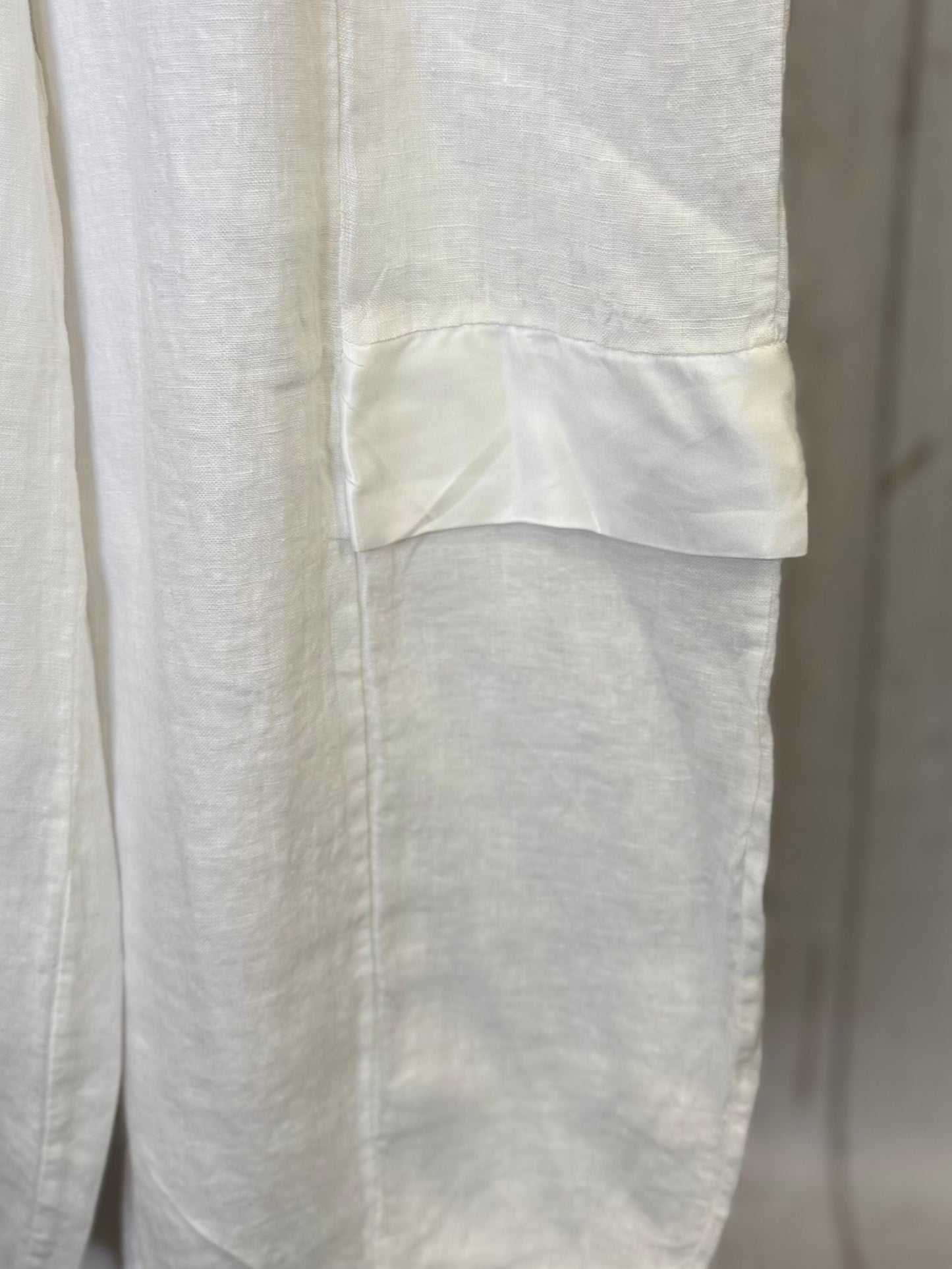 Made in Italy Linen Cargo Pant with Silk Detail