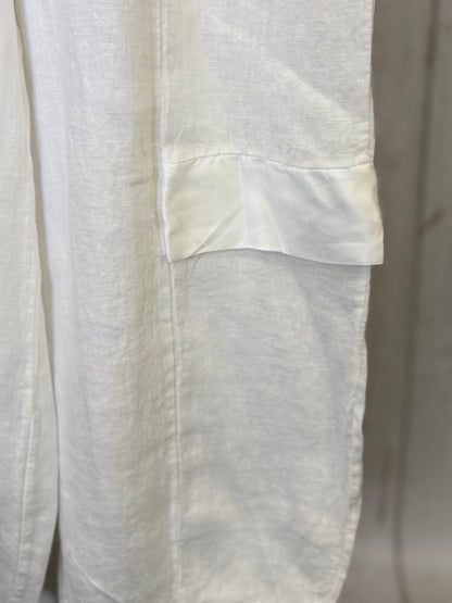 Made in Italy Linen Cargo Pant with Silk Detail